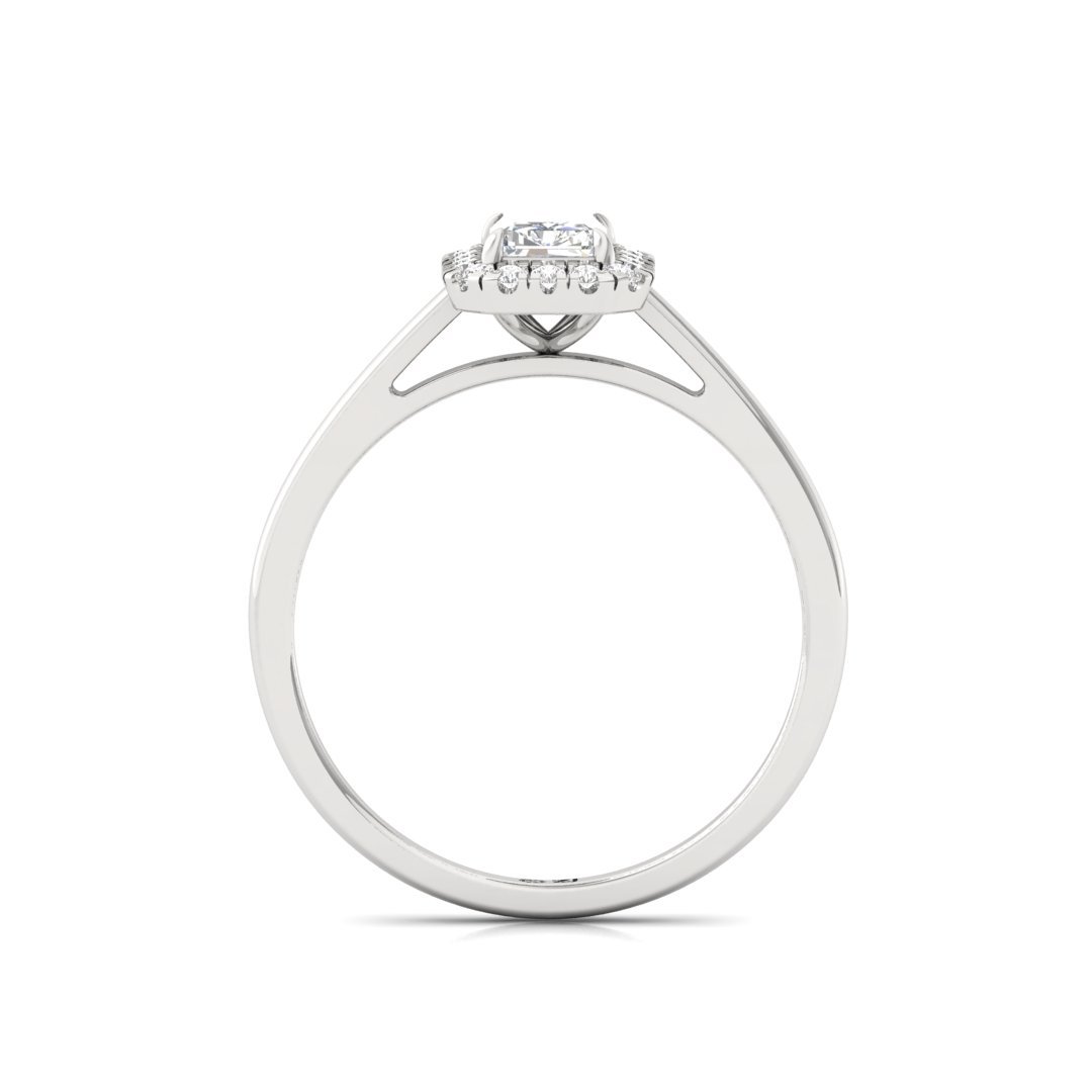 Radiant Cut Diamond Halo Engagement Ring | Elegant Lab Grown CVD Diamond Ring of Eternal Bond | 925 Silver | 10K | 14K | 18K - View 3
