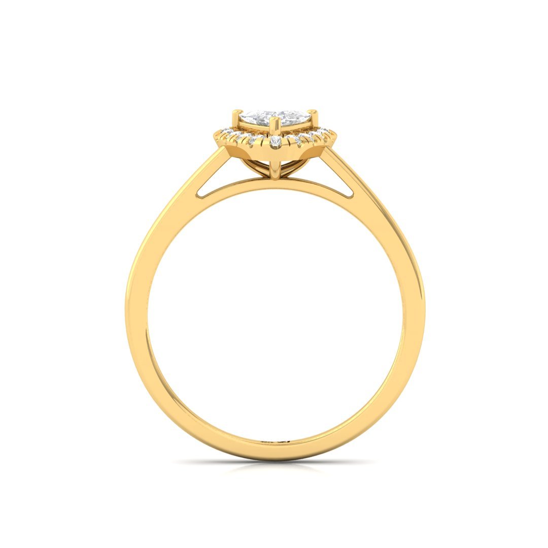 Trillion Cut Diamond Halo Engagement Ring | Unique Lab Grown CVD Diamond Promise Ring of Love & Forever Bond | 925 Silver | 10K | 14K | 18K - View 3