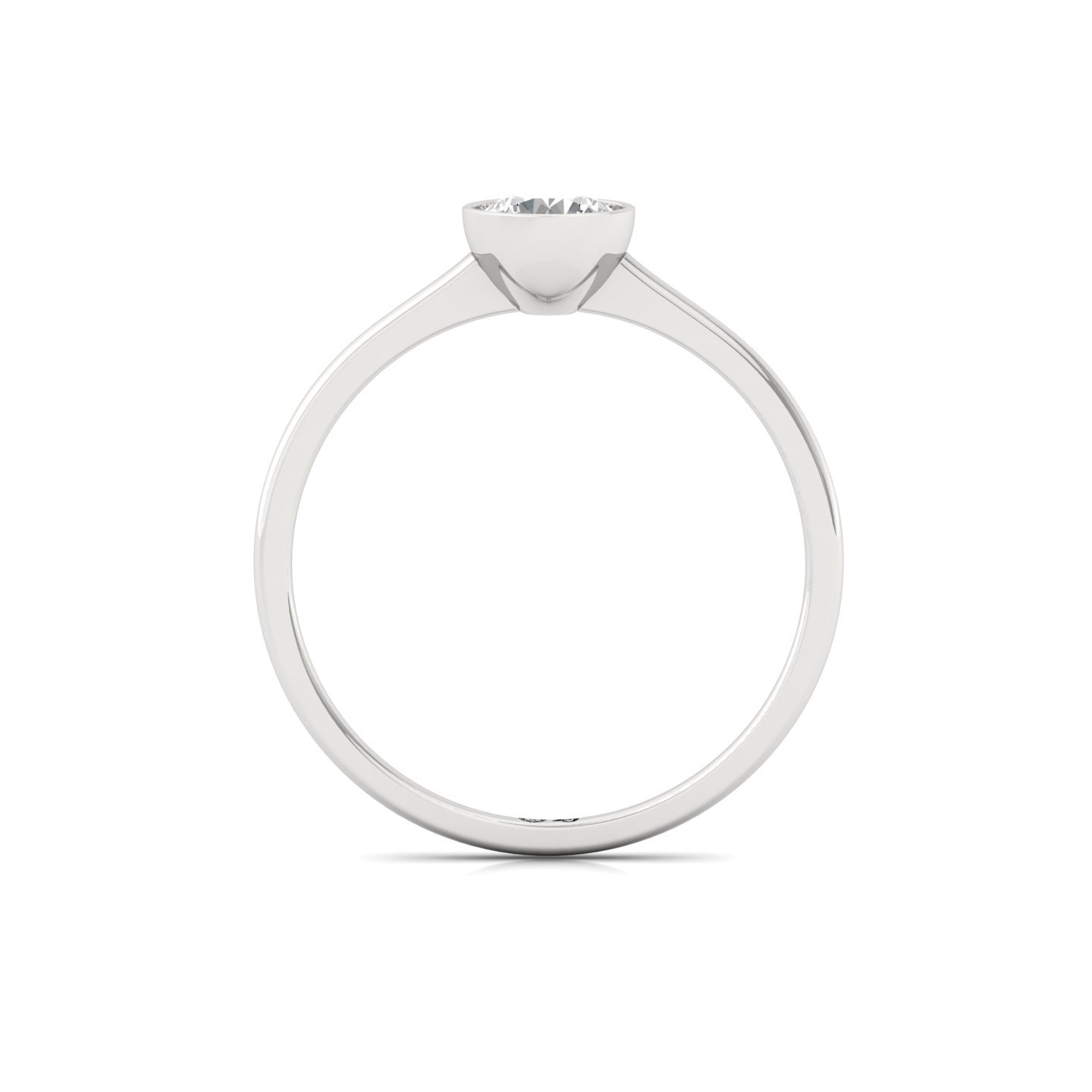 Round Cut Bezel Set Solitaire Engagement Ring | Lab Grown CVD Diamond | Minimalist Design | Silver | 10K | 14K | 18K - View 3