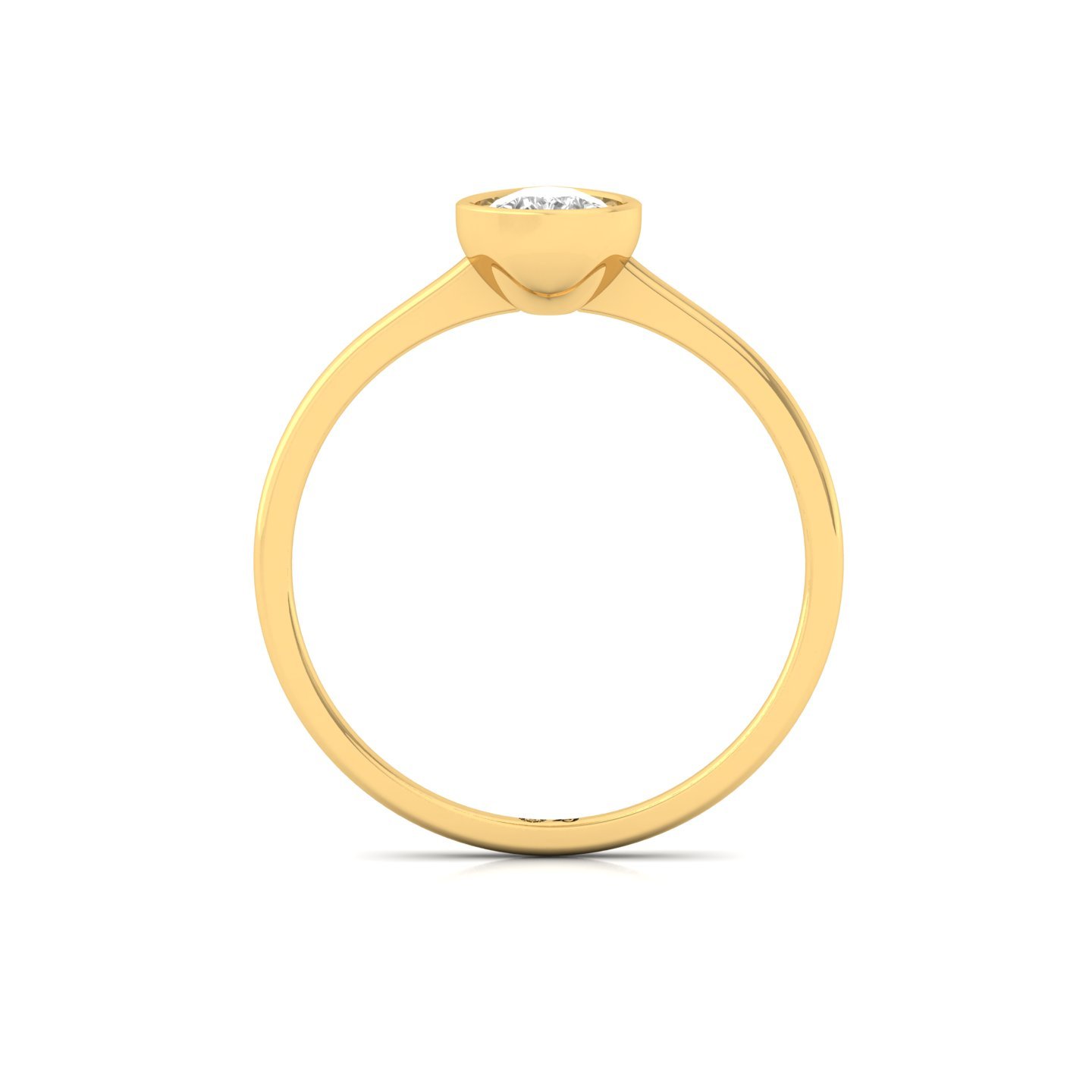 Pear Cut Bezel Set Solitaire Engagement Ring | Lab Grown CVD Diamond | Minimalist Teardrop Design | Silver | 10K | 14K | 18K - View 3