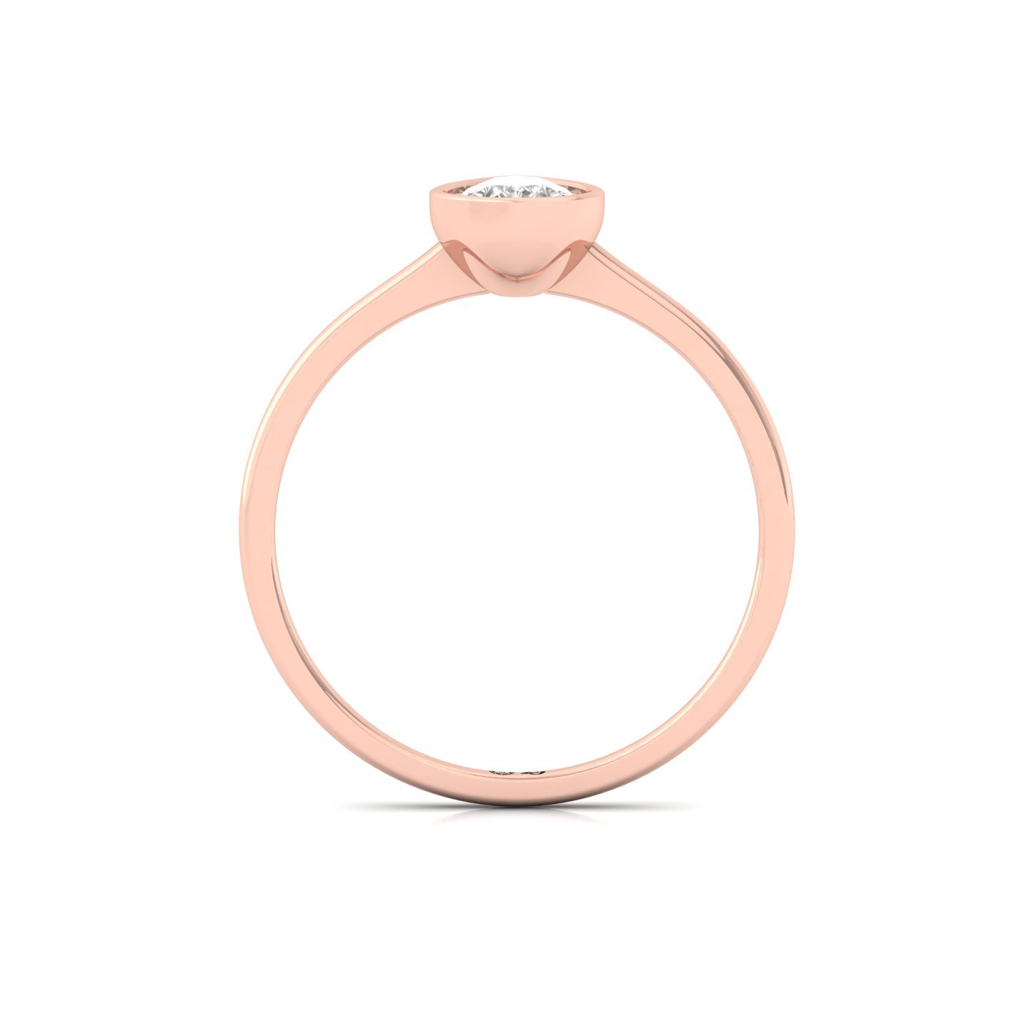 Pear Cut Bezel Set Solitaire Engagement Ring | Lab Grown CVD Diamond | Minimalist Teardrop Design | Silver | 10K | 14K | 18K - View 3