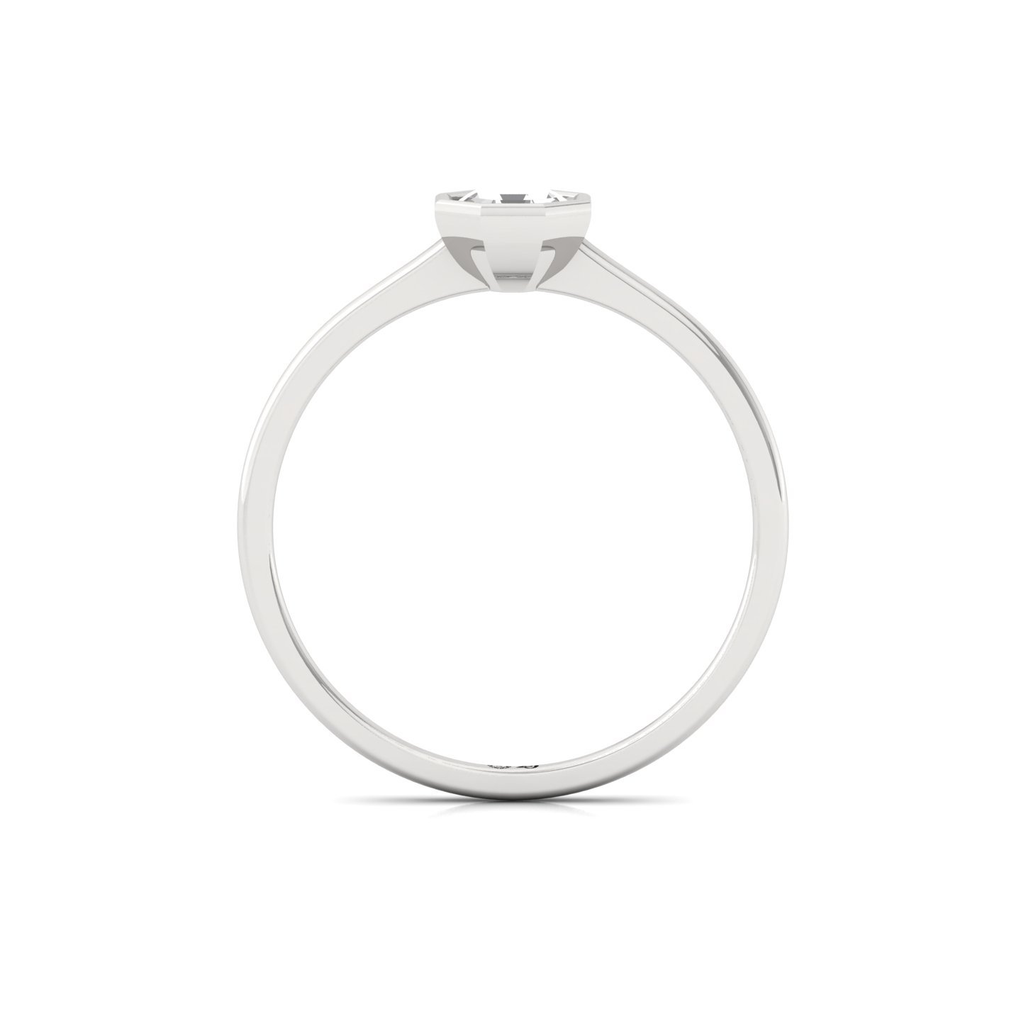 Octagon Cut Bezel Set Solitaire Engagement Ring | Lab Grown CVD Diamond | Minimalist Modern Design | Silver | 10K | 14K | 18K - View 3