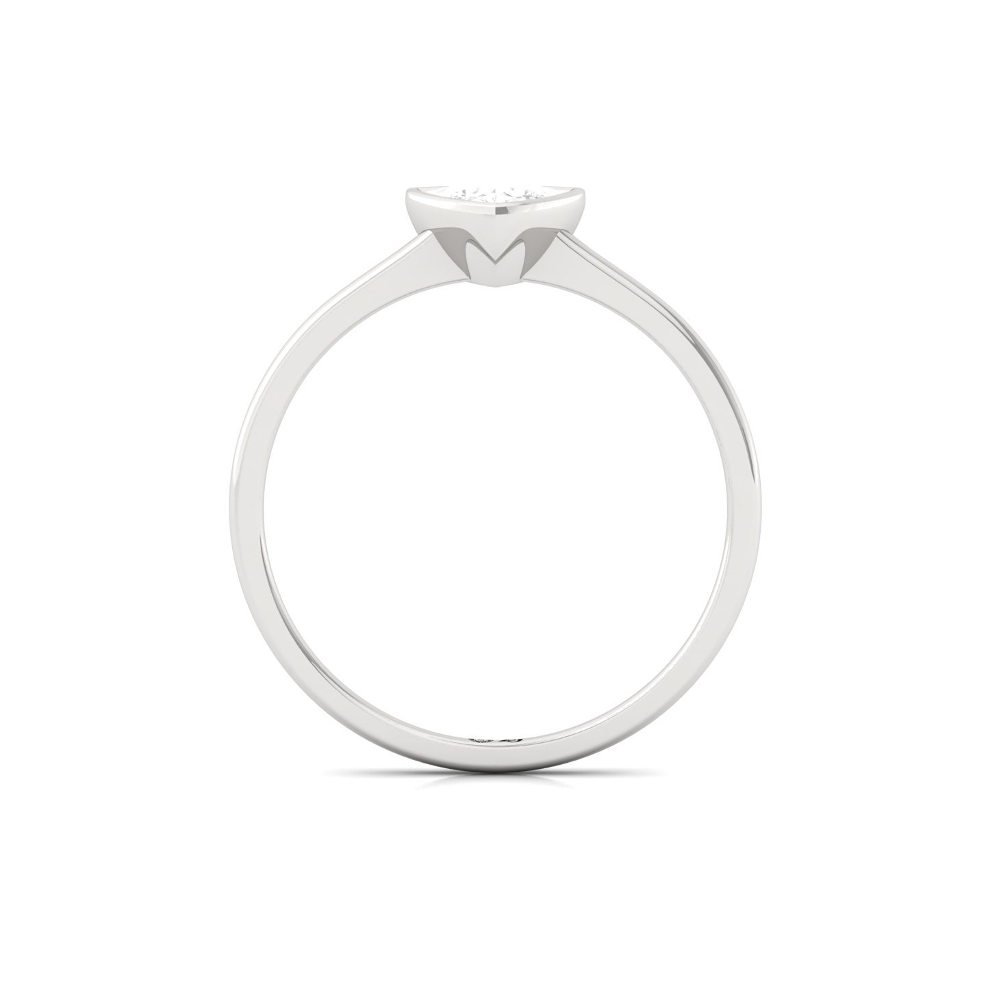 Trillion Cut Bezel Set Solitaire Engagement Ring | Lab Grown CVD Diamond | Modern Minimalist Design | Silver | 10K | 14K | 18K  Product Description - View 3