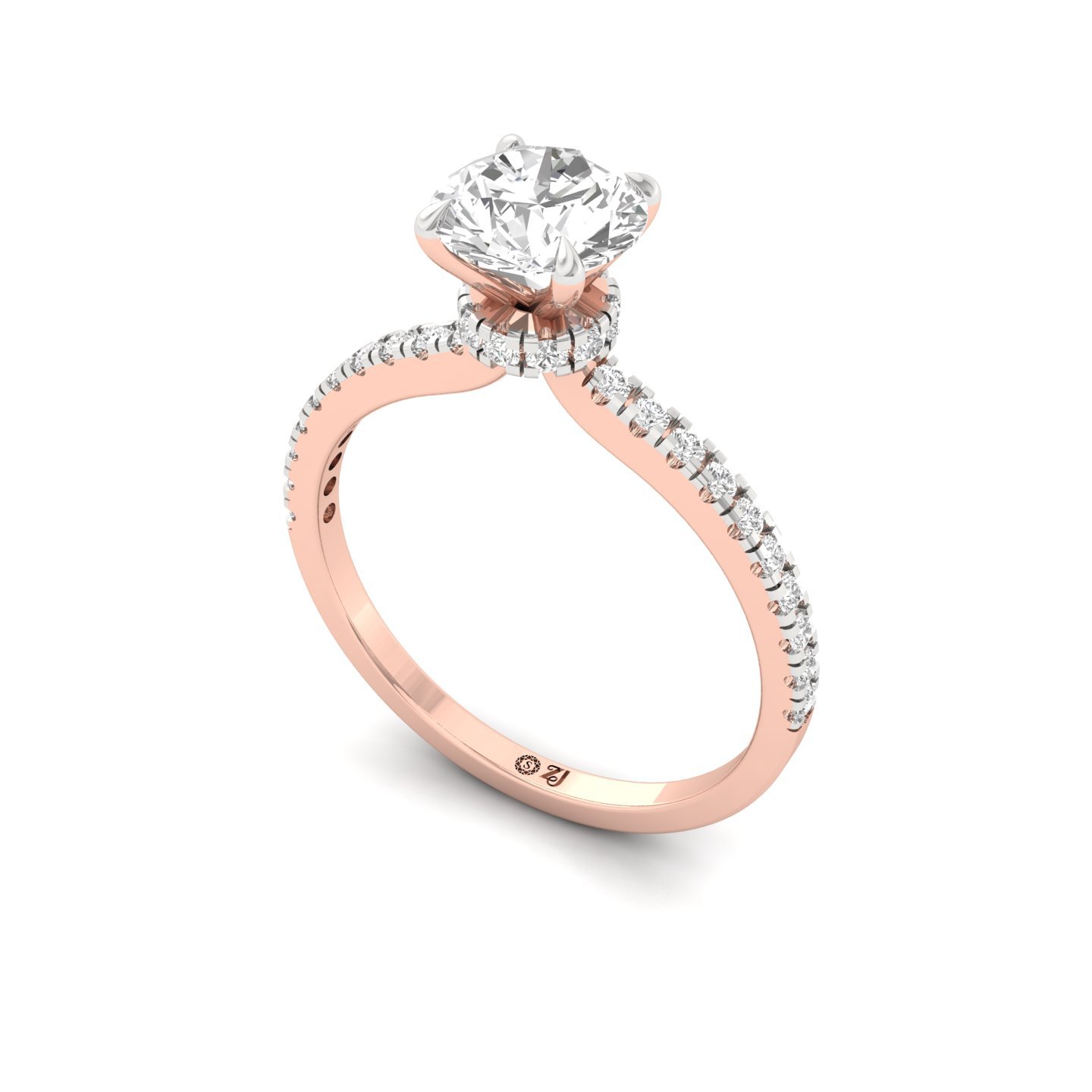 Round Cut Solitaire Engagement Ring with Side Stones | Lab Grown CVD Diamond | Classic Elegant Design | Silver | 10K | 14K | 18K - View 2