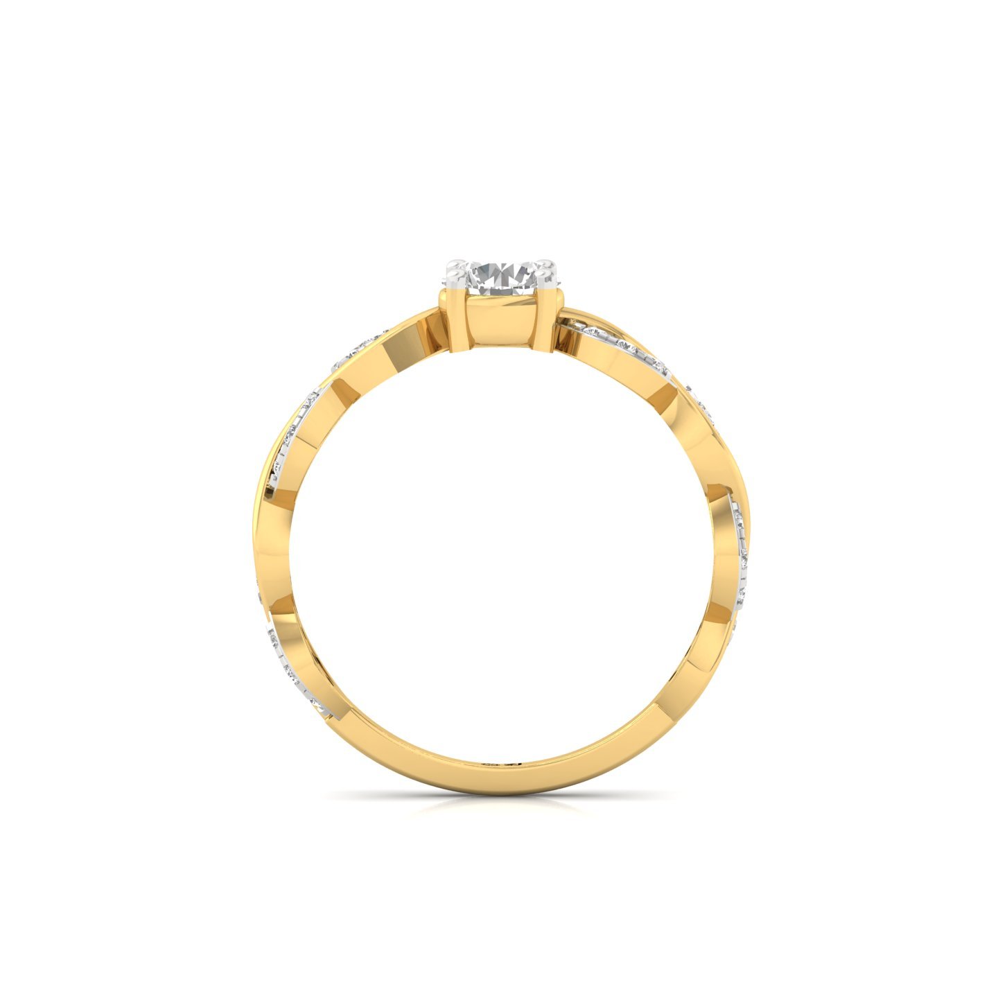 Round Cut Infinity Twist Diamond Engagement Ring | Lab Grown CVD Diamond | Silver | 10K | 14K | 18K - View 3