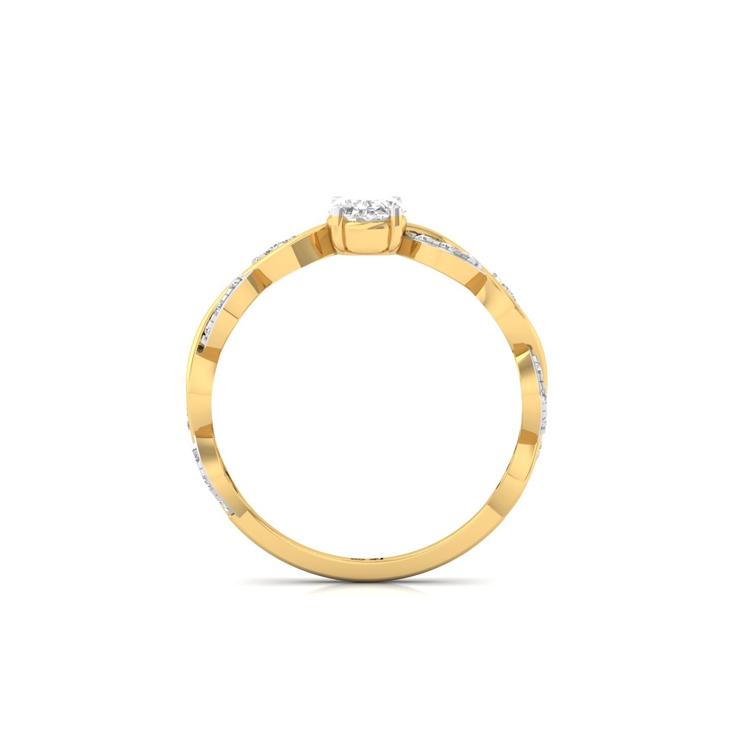 Oval Cut Infinity Twist Diamond Engagement Ring | Lab Grown CVD Diamond | Silver | 10K | 14K | 18K - View 3