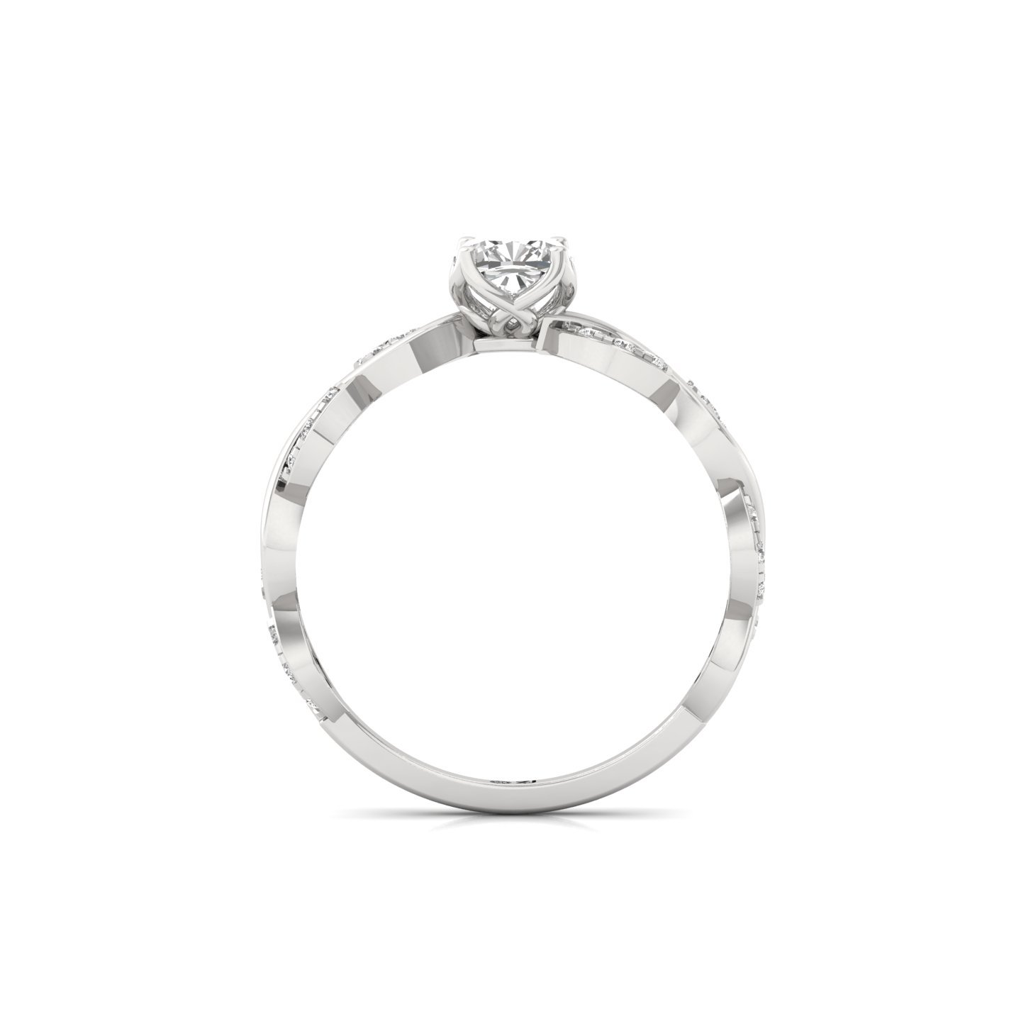 Cushion Cut Infinity Twist Diamond Engagement Ring | Lab Grown CVD Diamond | Silver | 10K | 14K | 18K - View 3