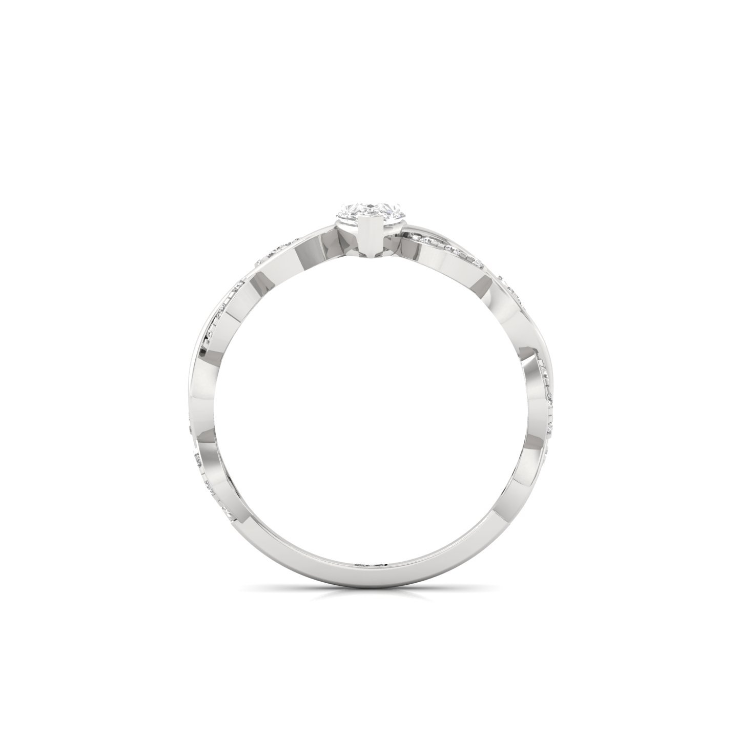 Pear Cut Infinity Twist Diamond Engagement Ring | Lab Grown CVD Diamond | Silver | 10K | 14K | 18K - View 3