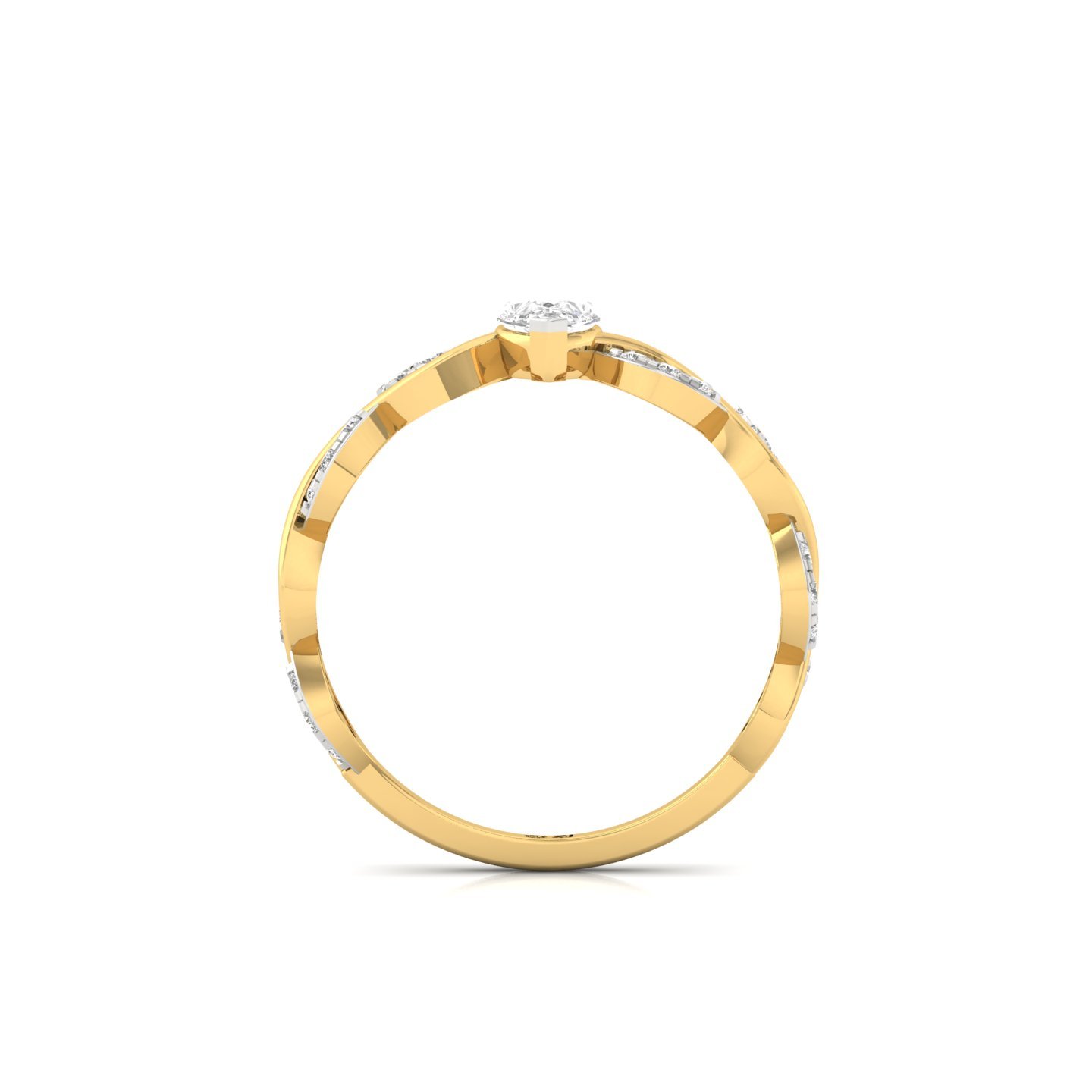 Pear Cut Infinity Twist Diamond Engagement Ring | Lab Grown CVD Diamond | Silver | 10K | 14K | 18K - View 3