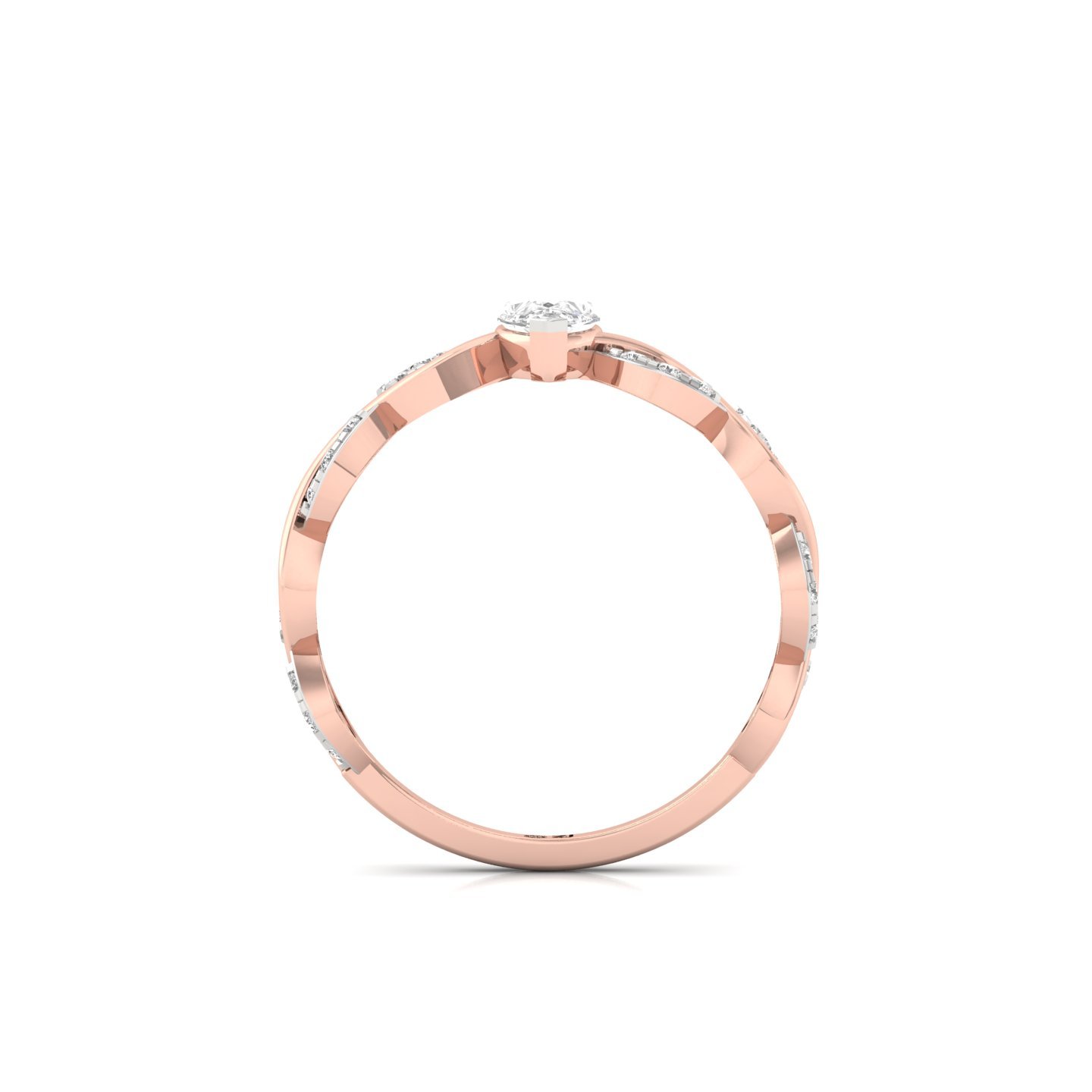 Pear Cut Infinity Twist Diamond Engagement Ring | Lab Grown CVD Diamond | Silver | 10K | 14K | 18K - View 3