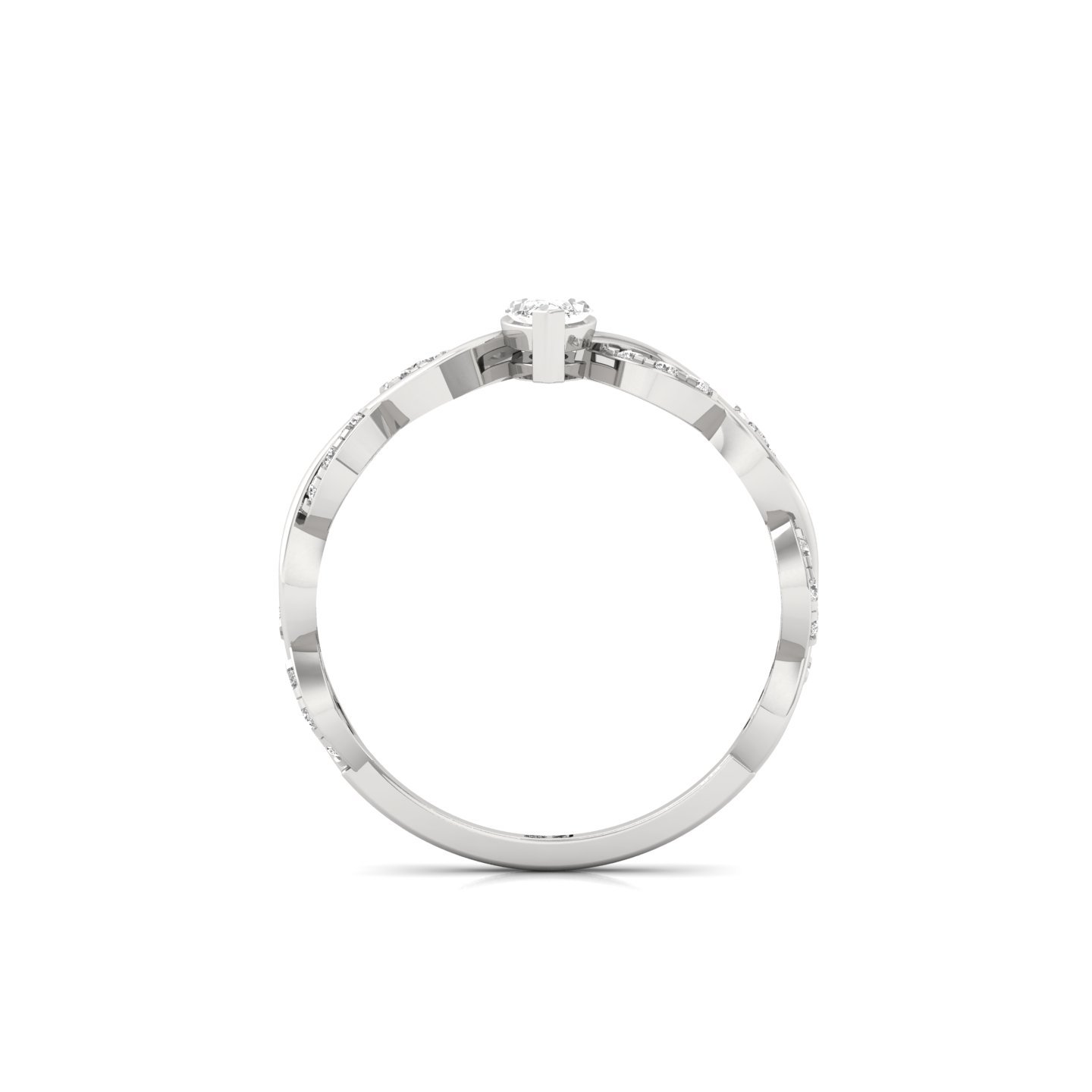 Marquise Cut Infinity Twist Diamond Engagement Ring | Lab Grown CVD Diamond | Silver | 10K | 14K | 18K - View 3