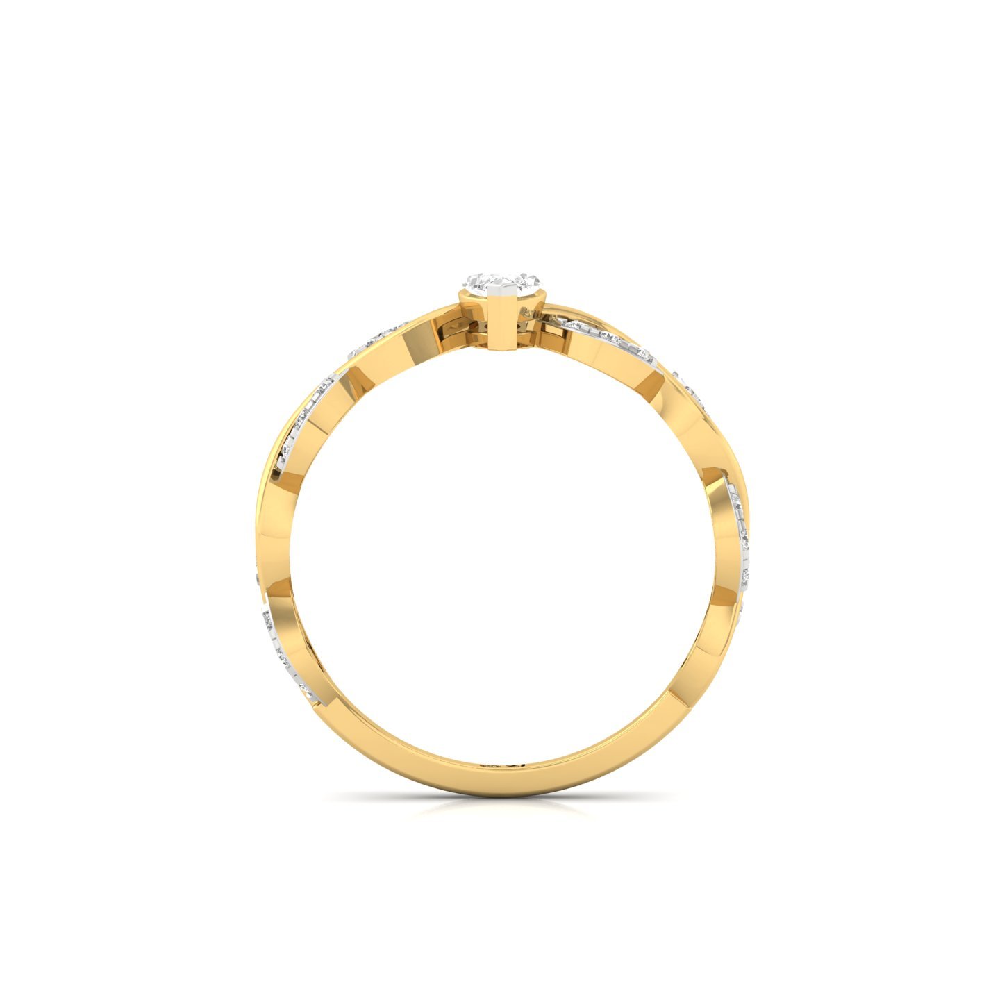 Marquise Cut Infinity Twist Diamond Engagement Ring | Lab Grown CVD Diamond | Silver | 10K | 14K | 18K - View 3