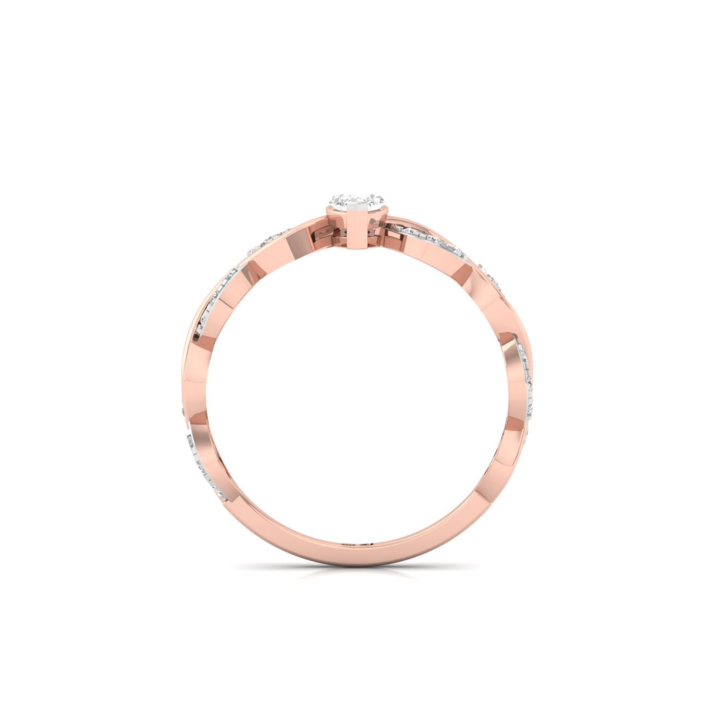 Marquise Cut Infinity Twist Diamond Engagement Ring | Lab Grown CVD Diamond | Silver | 10K | 14K | 18K - View 3