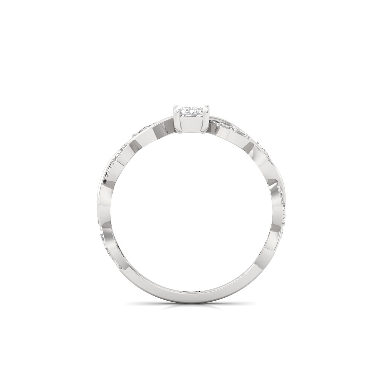 Radiant Cut Infinity Twist Diamond Engagement Ring | Lab Grown CVD Diamond | Silver | 10K | 14K | 18K - View 3