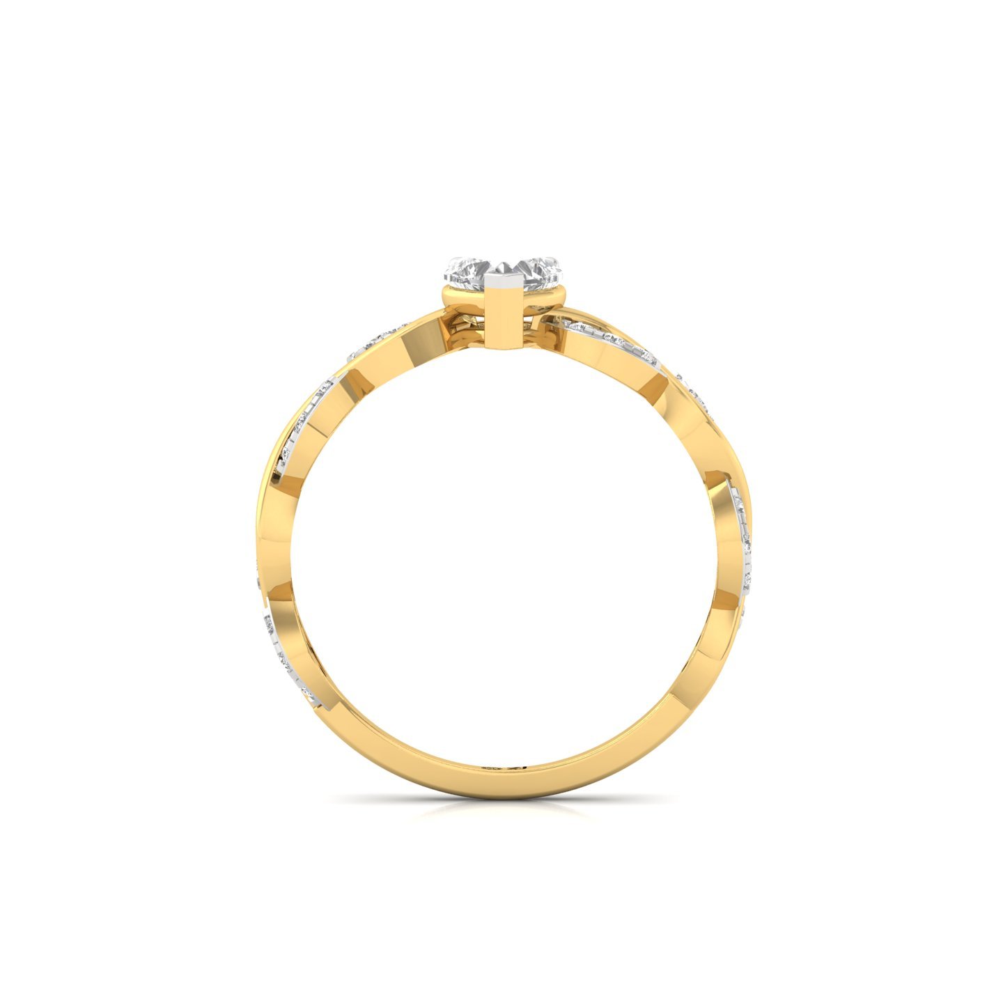 Heart Shape Infinity Twist Diamond Engagement Ring | Lab Grown CVD Diamond | Silver | 10K | 14K | 18K - View 3