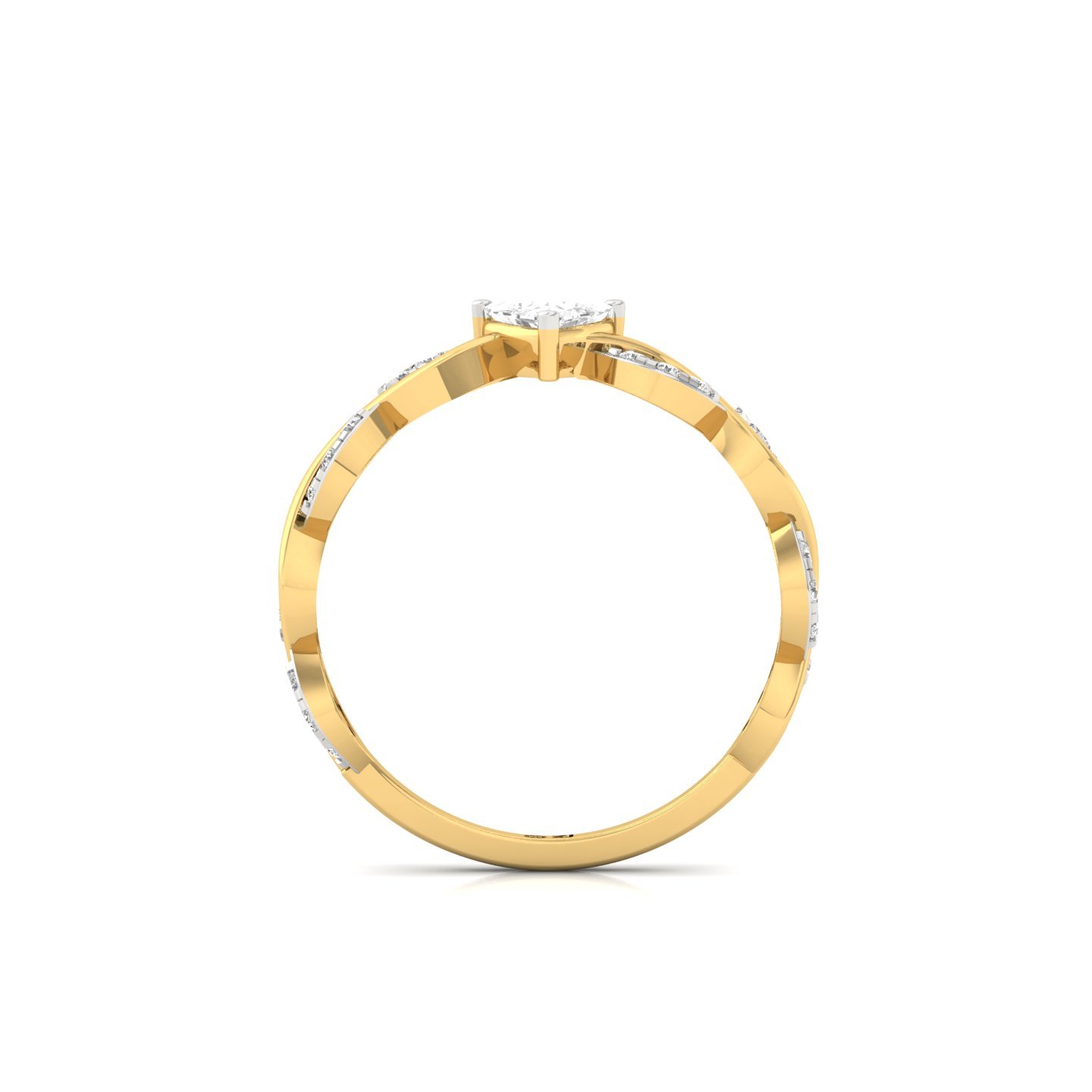 Trillion Cut Infinity Twist Diamond Engagement Ring | Lab Grown CVD Diamond | Silver | 10K | 14K | 18K - View 3