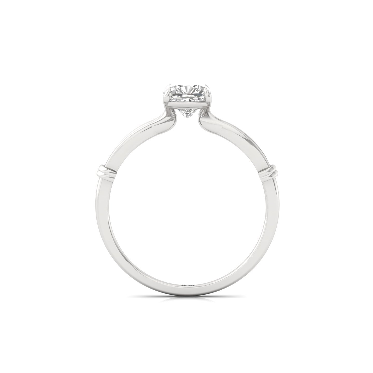 Cushion Cut Solitaire Diamond Engagement Ring | Lab Grown CVD Diamond | Silver | 10K | 14K | 18K - View 3