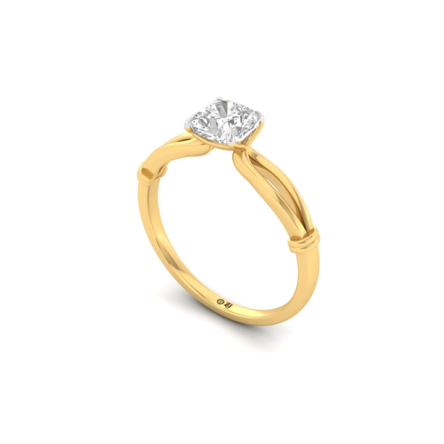 Cushion Cut Solitaire Diamond Engagement Ring | Lab Grown CVD Diamond | Silver | 10K | 14K | 18K - View 2