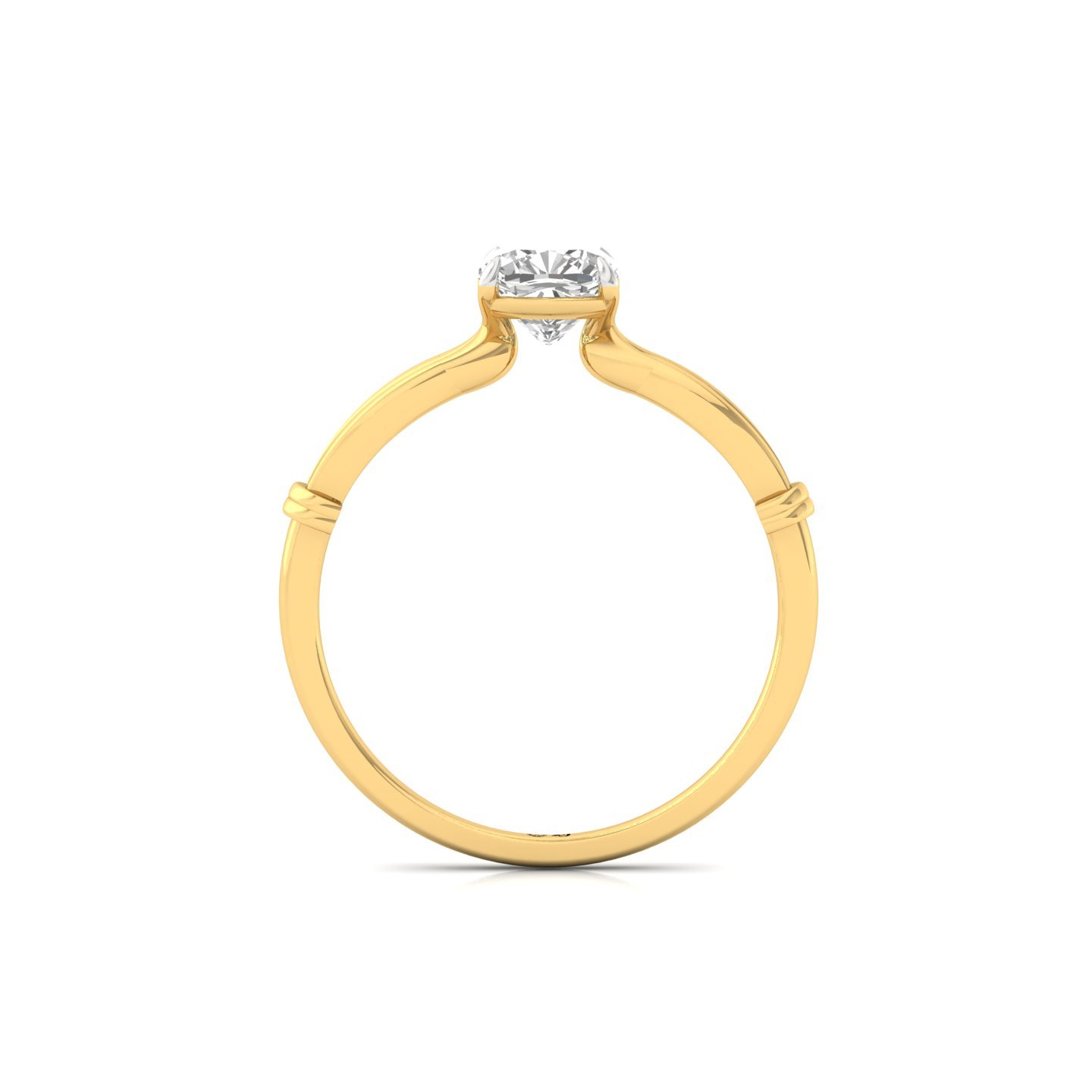 Cushion Cut Solitaire Diamond Engagement Ring | Lab Grown CVD Diamond | Silver | 10K | 14K | 18K - View 3