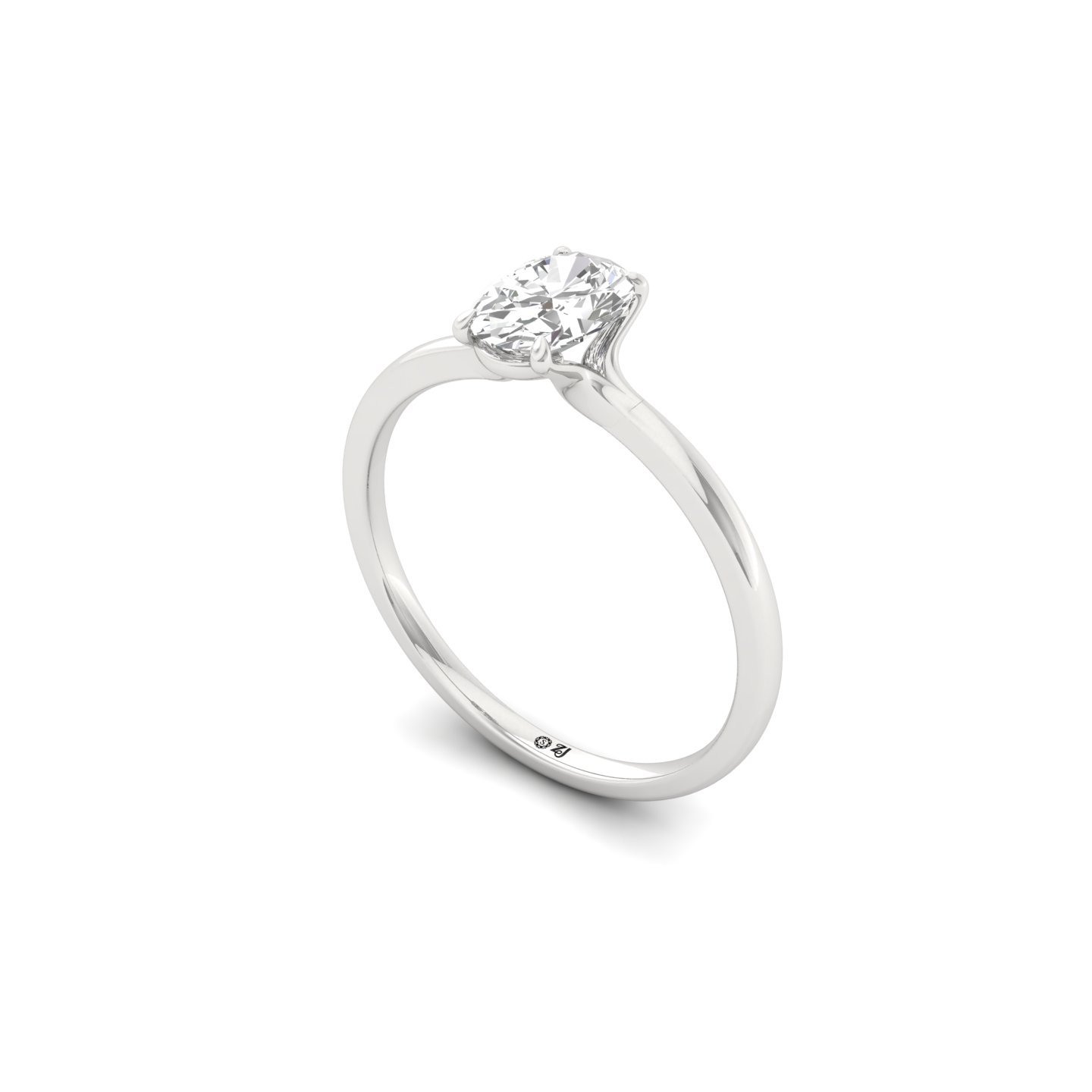 Oval Cut Solitaire Diamond Engagement Ring | Lab Grown CVD Diamond | Silver | 10K | 14K | 18K - View 2