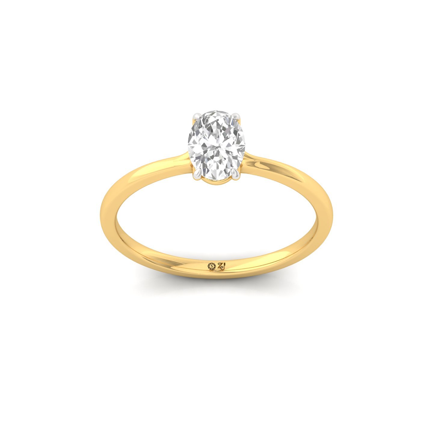 Oval Cut Solitaire Diamond Engagement Ring | Lab Grown CVD Diamond | Silver | 10K | 14K | 18K - Gold Main View