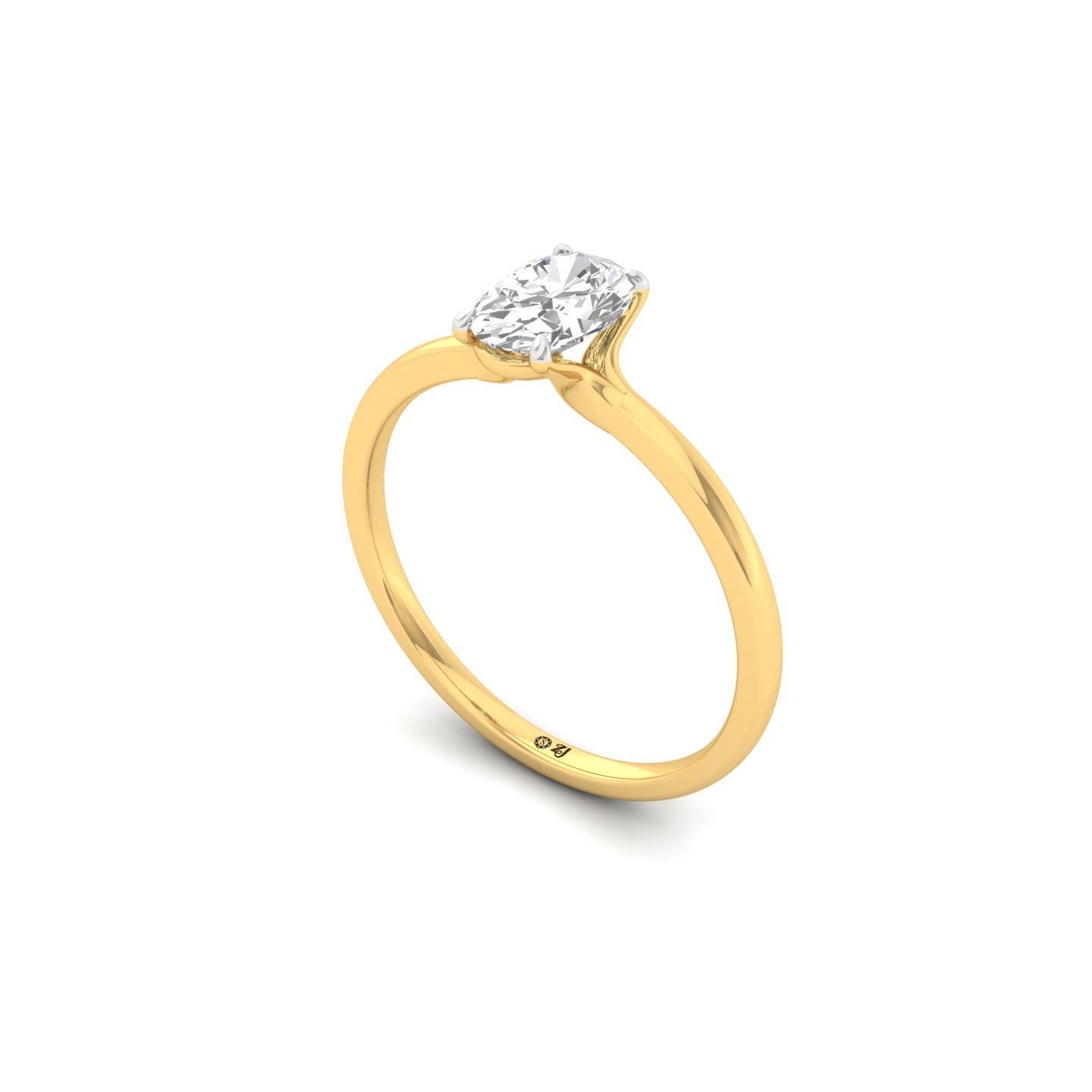 Oval Cut Solitaire Diamond Engagement Ring | Lab Grown CVD Diamond | Silver | 10K | 14K | 18K - View 2