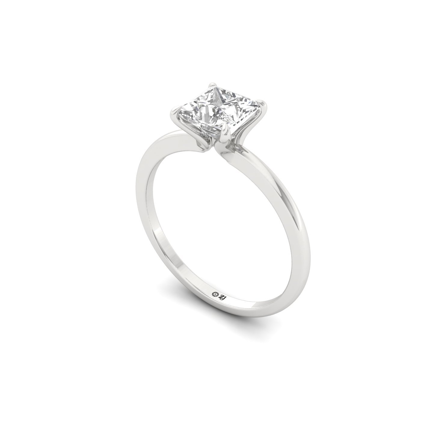 Princess Cut Solitaire Engagement Ring | Lab Grown Diamond | Silver | 10K | 14K | 18K - View 2