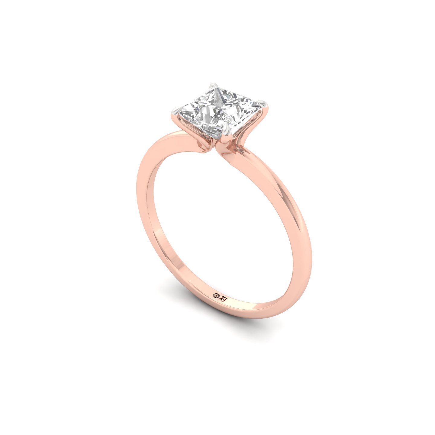 Princess Cut Solitaire Engagement Ring | Lab Grown Diamond | Silver | 10K | 14K | 18K - View 2