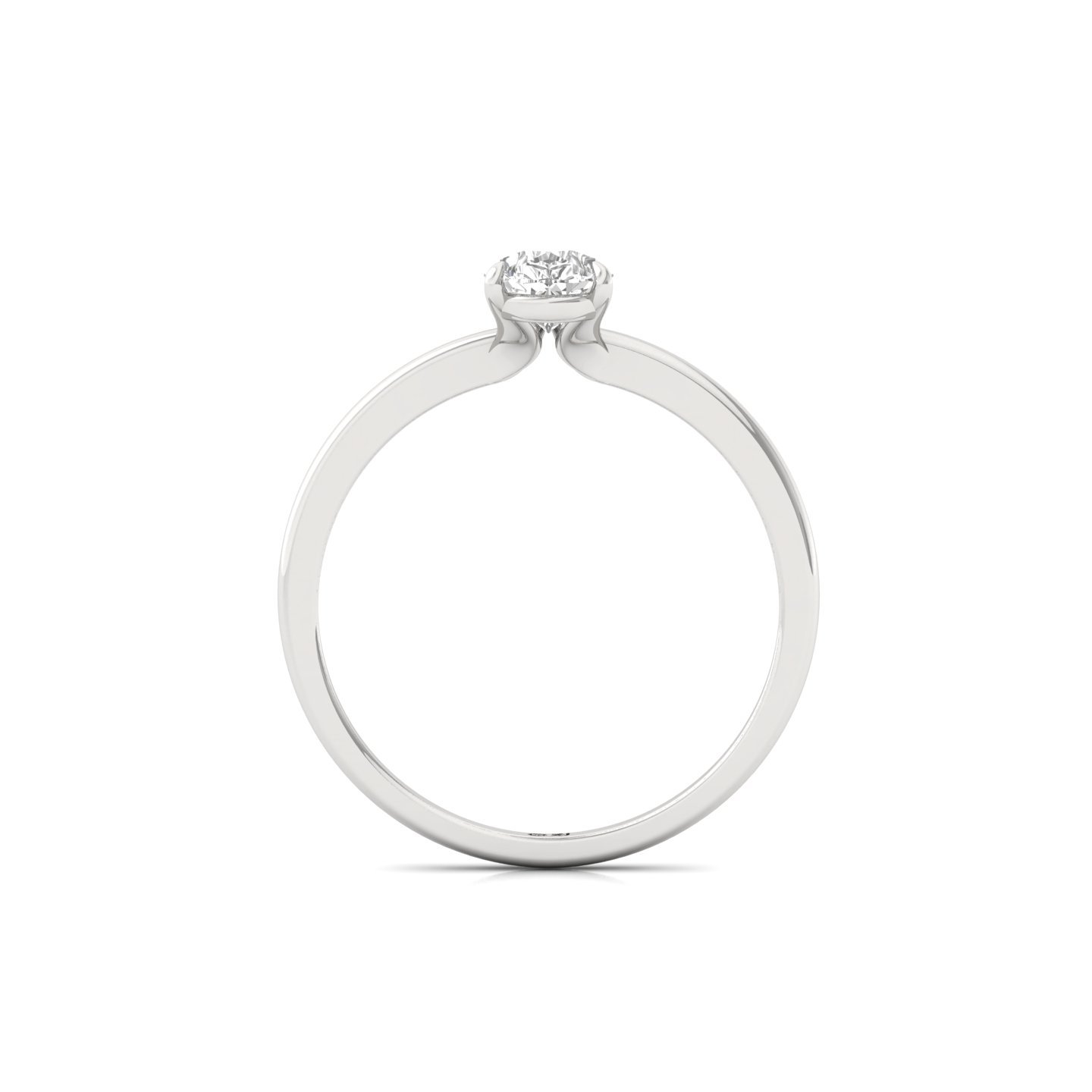 Pear Cut Solitaire Engagement Ring | Lab Grown Diamond | Silver | 10K | 14K | 18K - View 3