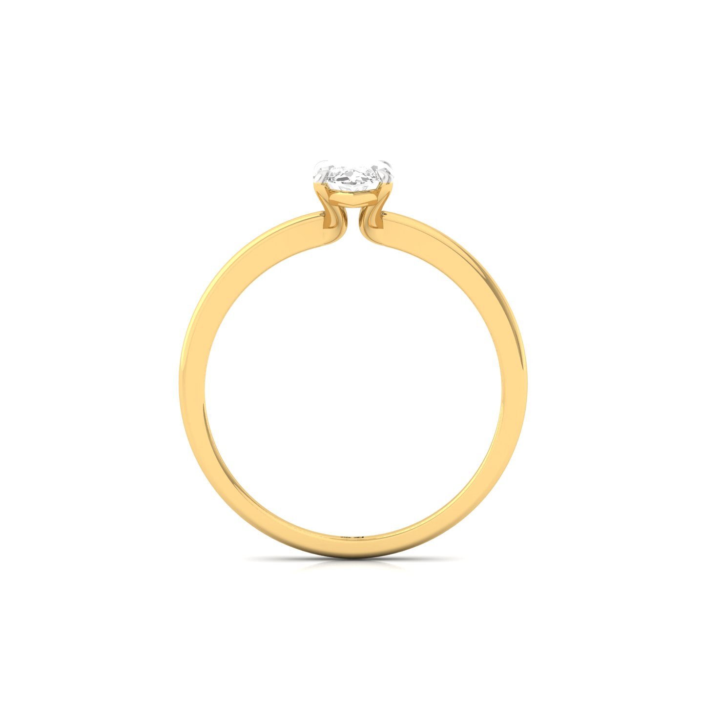 Marquise Cut Solitaire Engagement Ring | Lab Grown Diamond | Silver | 10K | 14K | 18K - View 3