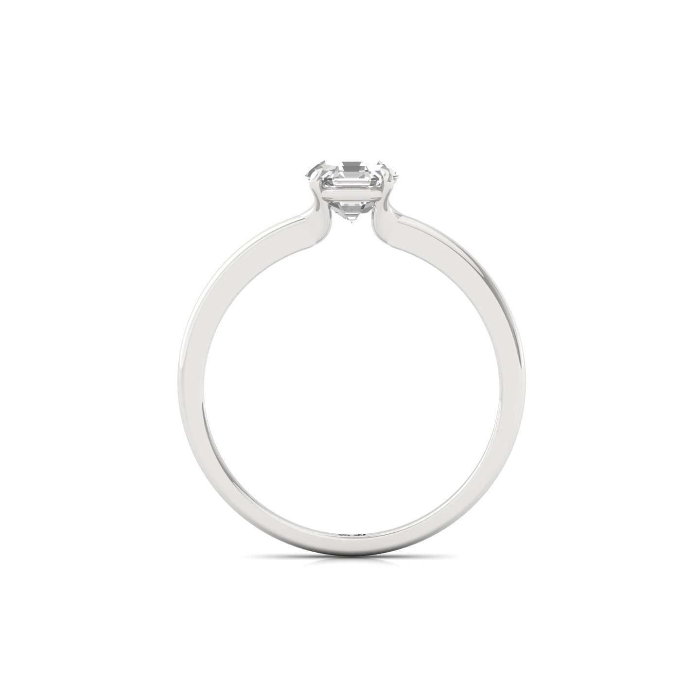 Octagon Cut Solitaire Engagement Ring | Lab Grown Diamond | Silver | 10K | 14K | 18K - View 2
