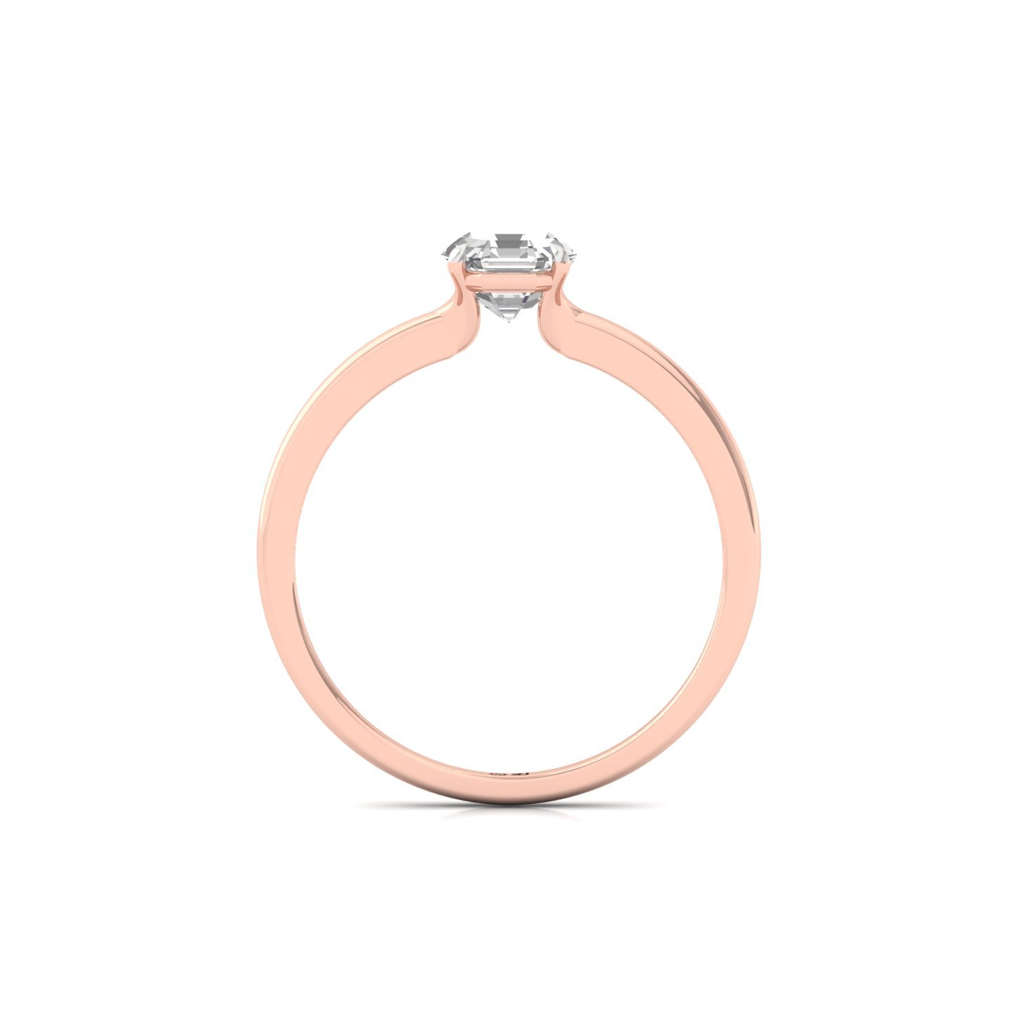 Octagon Cut Solitaire Engagement Ring | Lab Grown Diamond | Silver | 10K | 14K | 18K - View 3