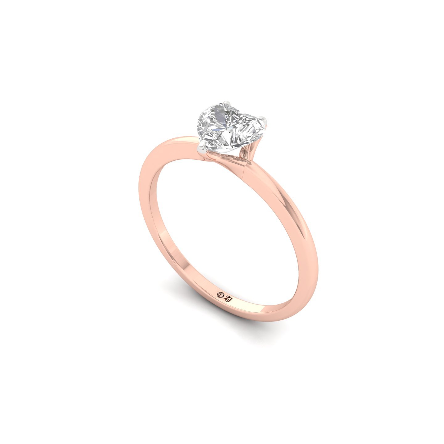 Heart Cut Solitaire Engagement Ring | Lab Grown Diamond | Silver | 10K | 14K | 18K - View 2