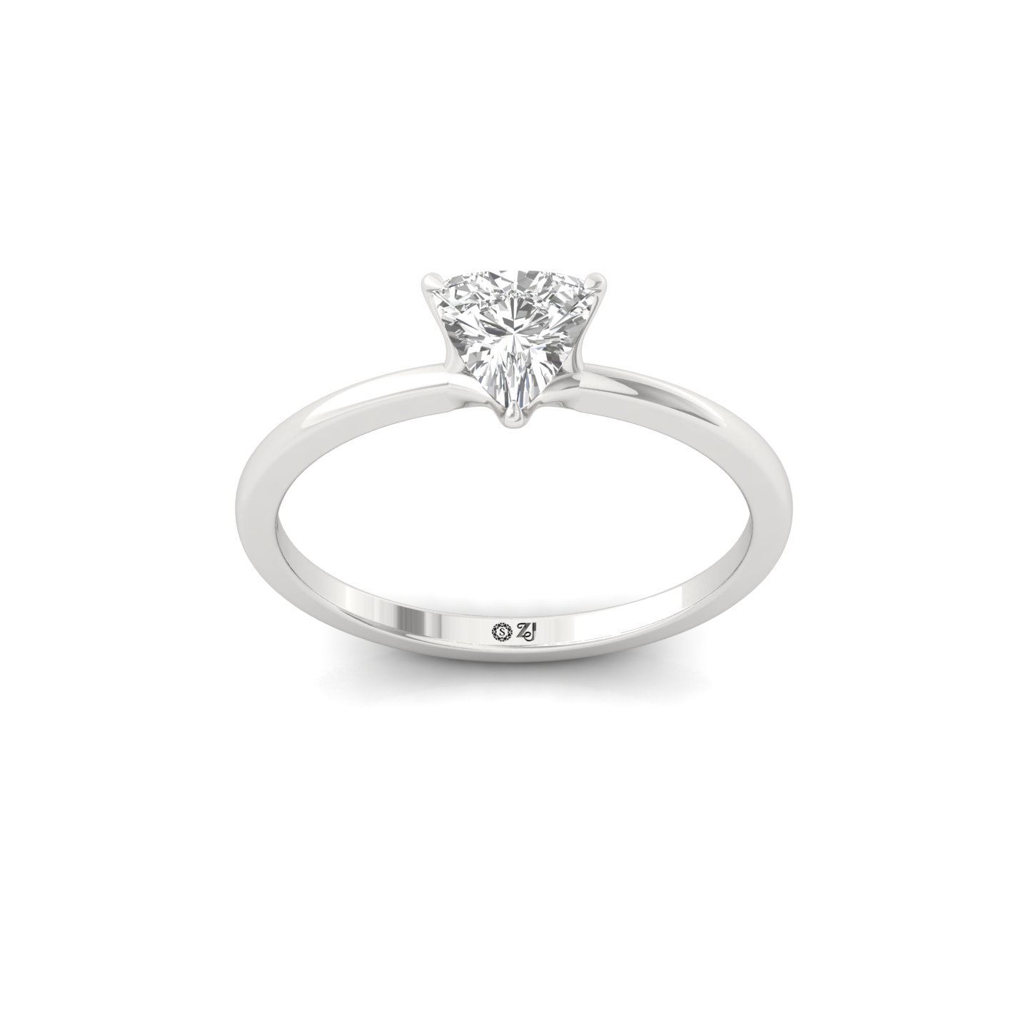 Trillion Cut Solitaire Engagement Ring | Lab Grown Diamond | Silver | 10K | 14K | 18K - Main View