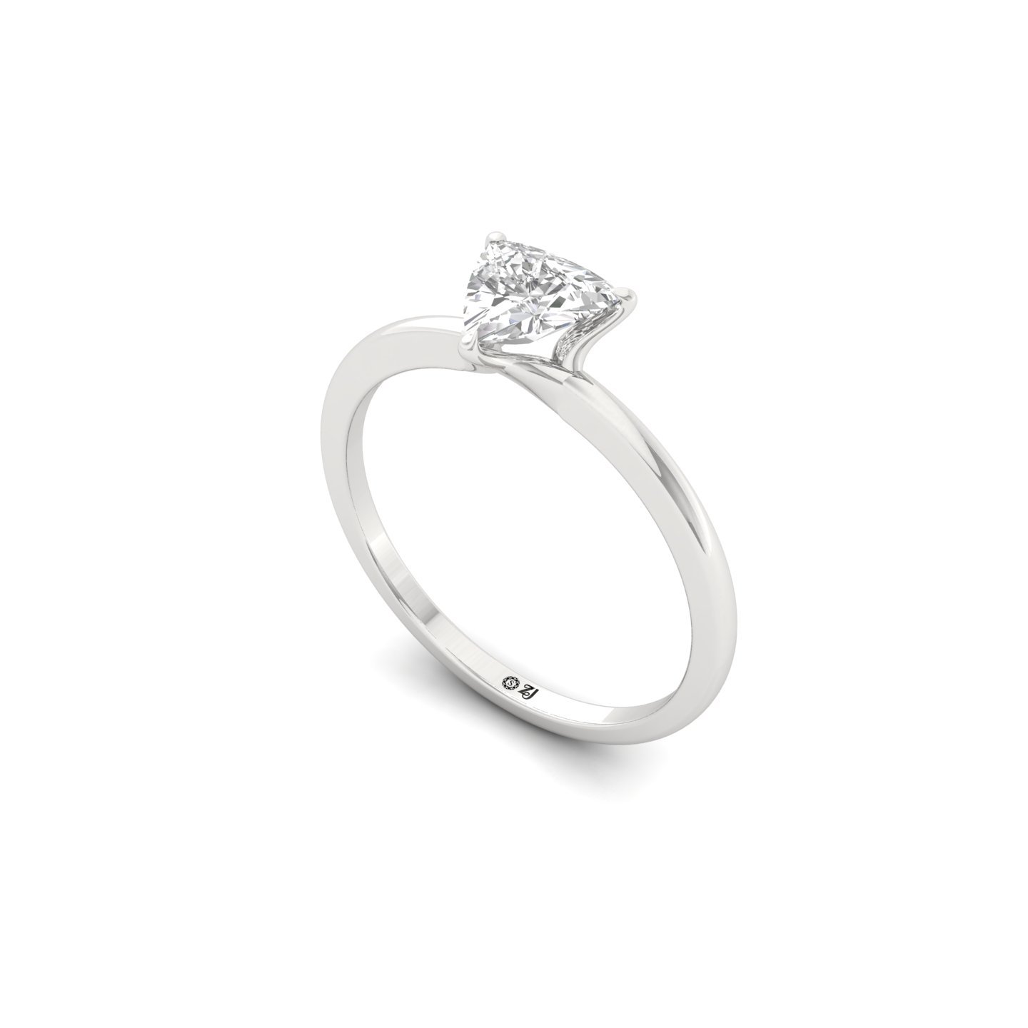 Trillion Cut Solitaire Engagement Ring | Lab Grown Diamond | Silver | 10K | 14K | 18K - View 2