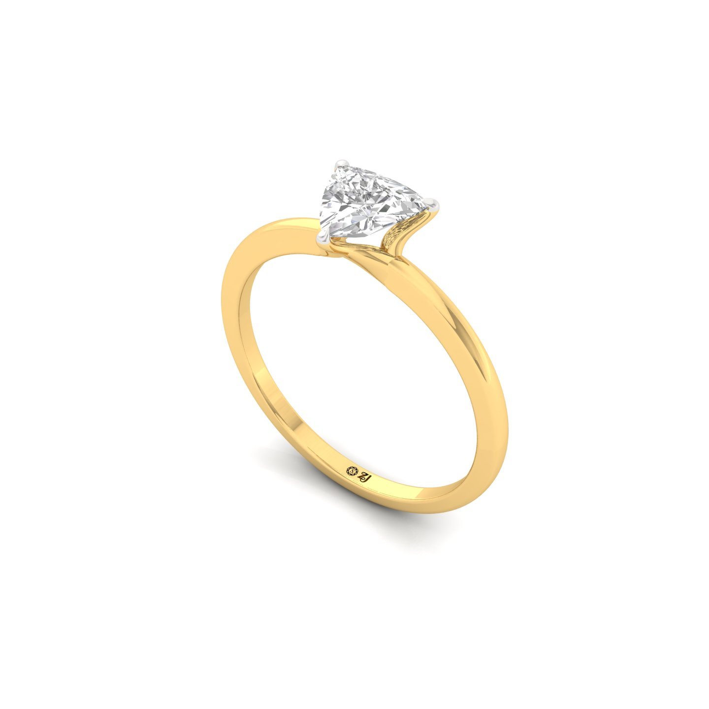 Trillion Cut Solitaire Engagement Ring | Lab Grown Diamond | Silver | 10K | 14K | 18K - View 2