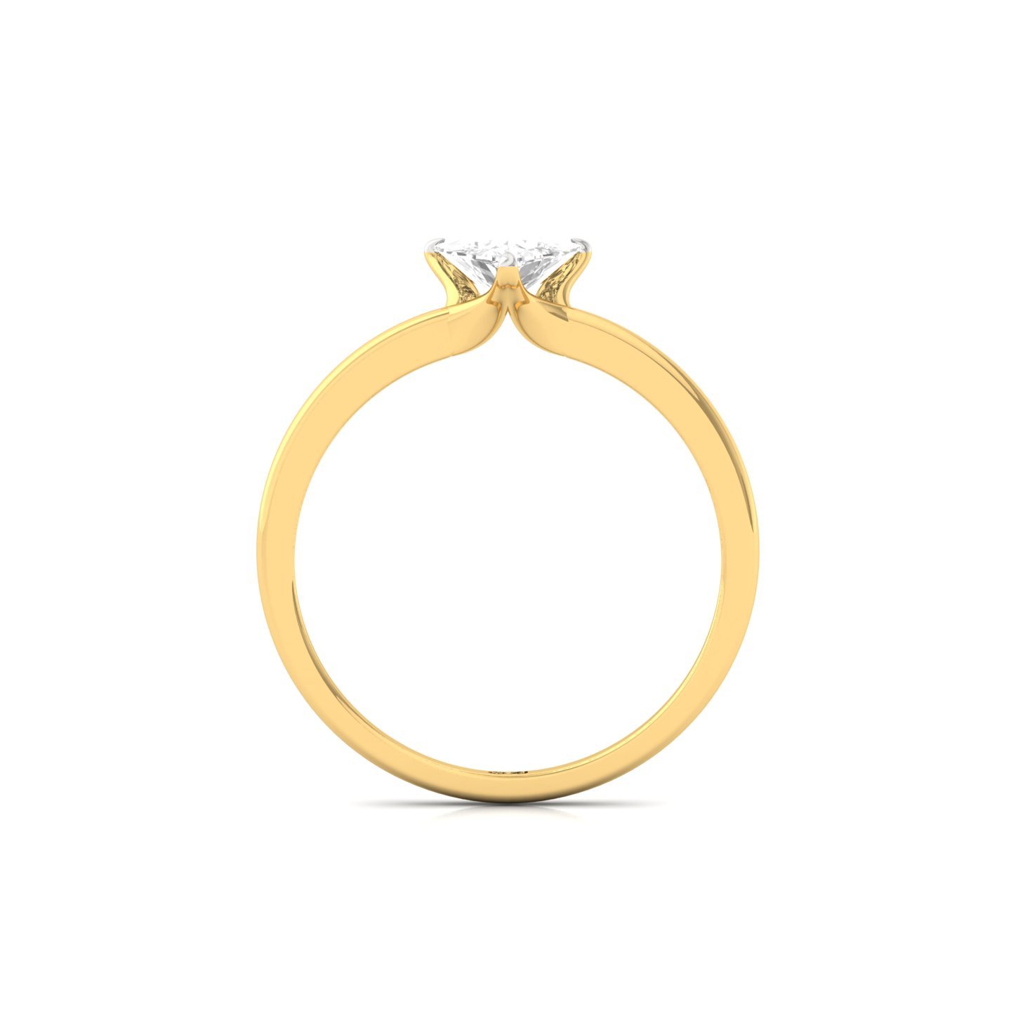 Trillion Cut Solitaire Engagement Ring | Lab Grown Diamond | Silver | 10K | 14K | 18K - View 3