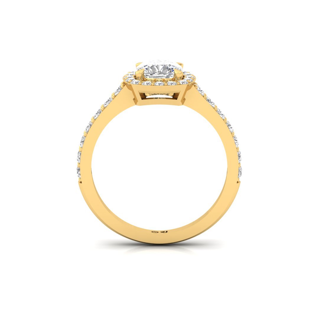 Cushion Cut Halo Engagement Ring | Lab Grown Diamond | Claw Prongs | Silver | 10K | 14K | 18K - View 3
