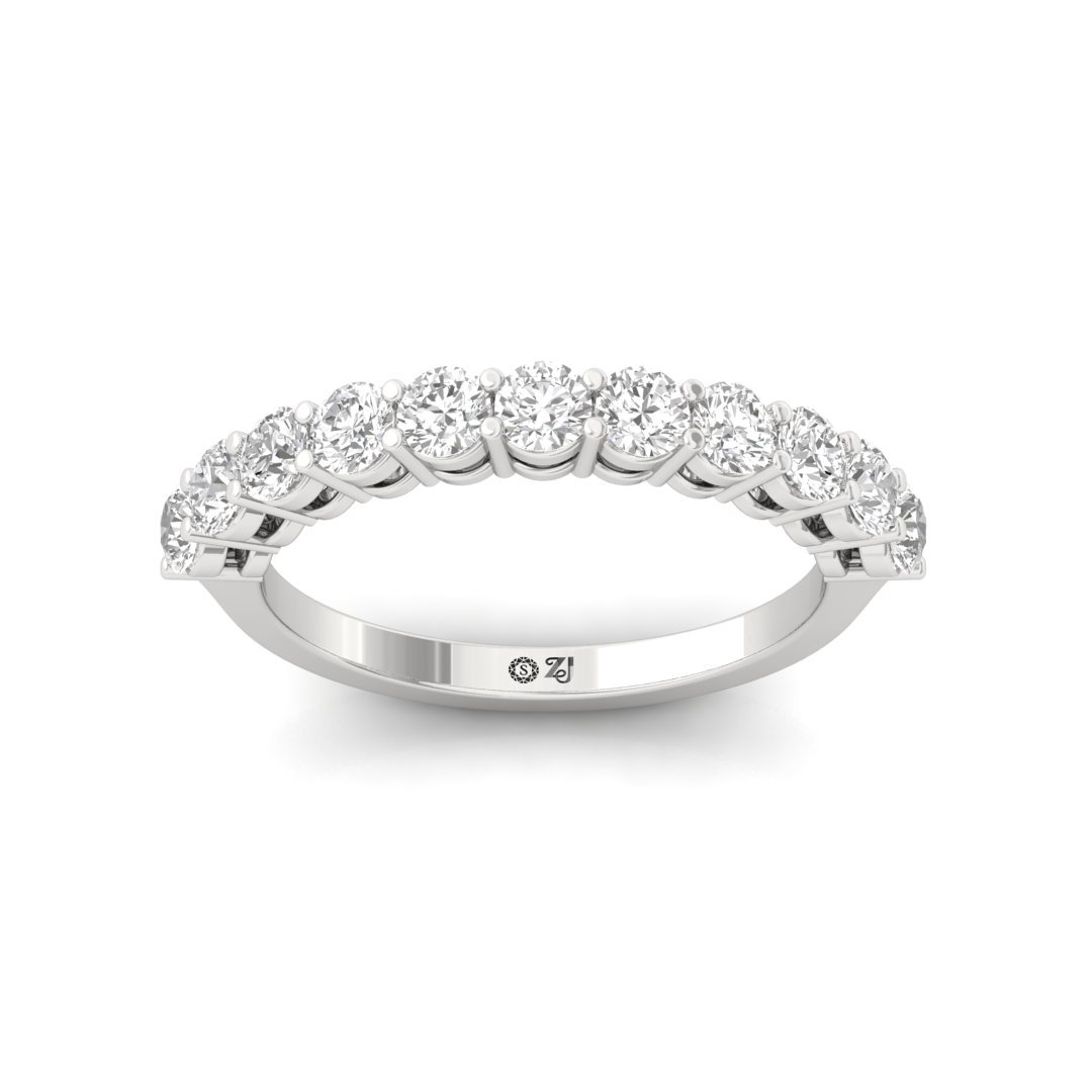 Round Diamond Eternity Band | Lab Grown Diamond | Silver | 10K | 14K | 18K - Main View