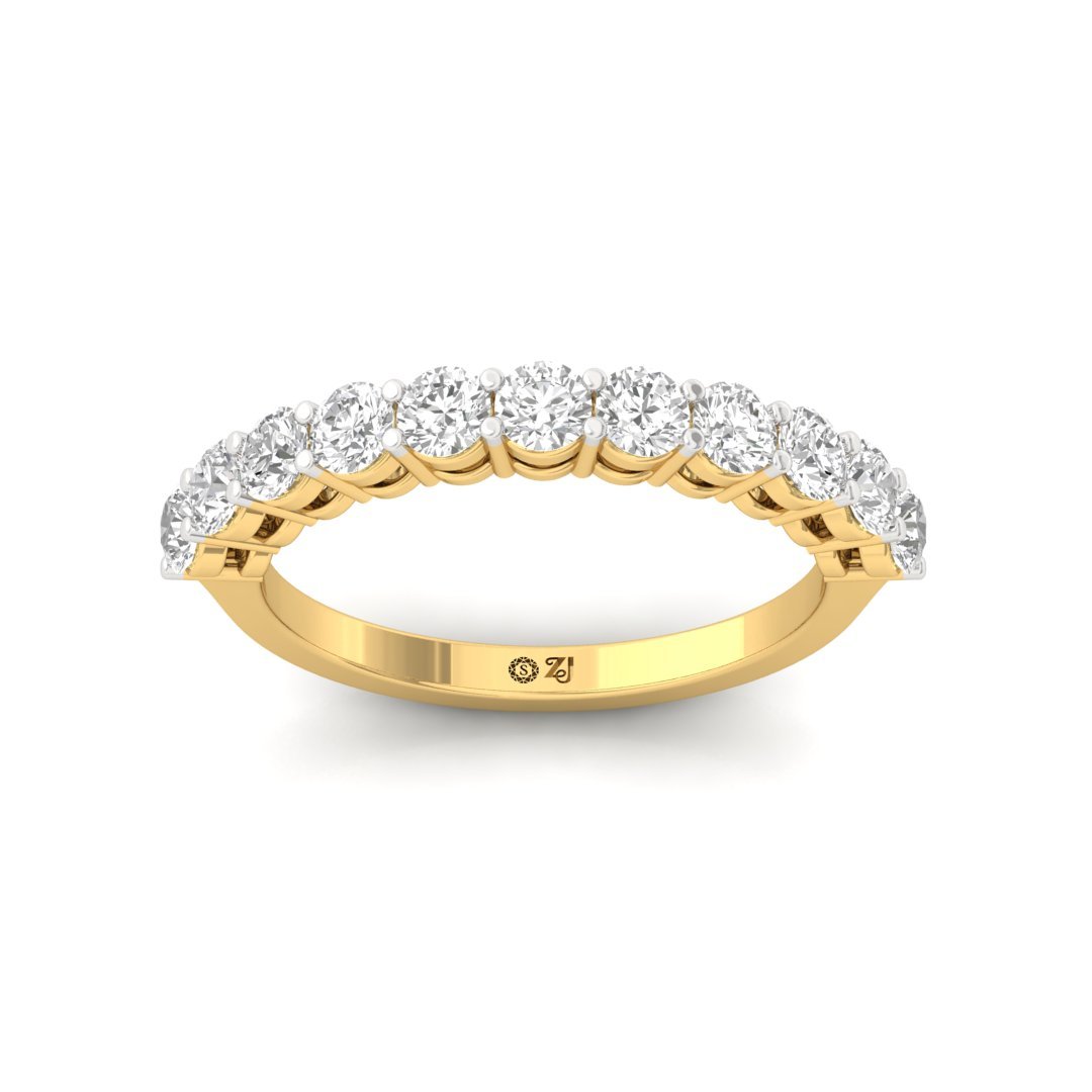 Round Diamond Eternity Band | Lab Grown Diamond | Silver | 10K | 14K | 18K - Gold Main View