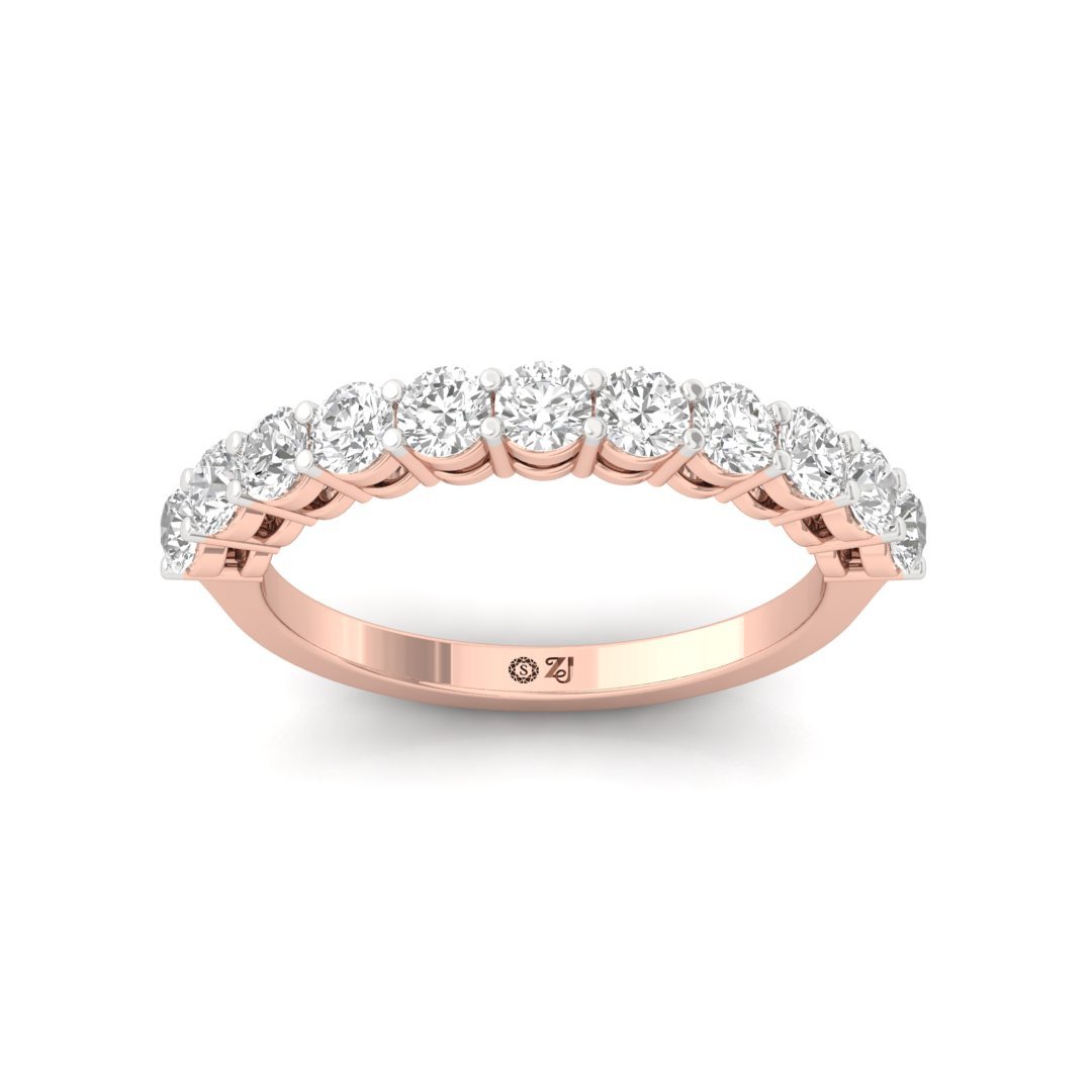 Round Diamond Eternity Band | Lab Grown Diamond | Silver | 10K | 14K | 18K - Rose Gold Main View