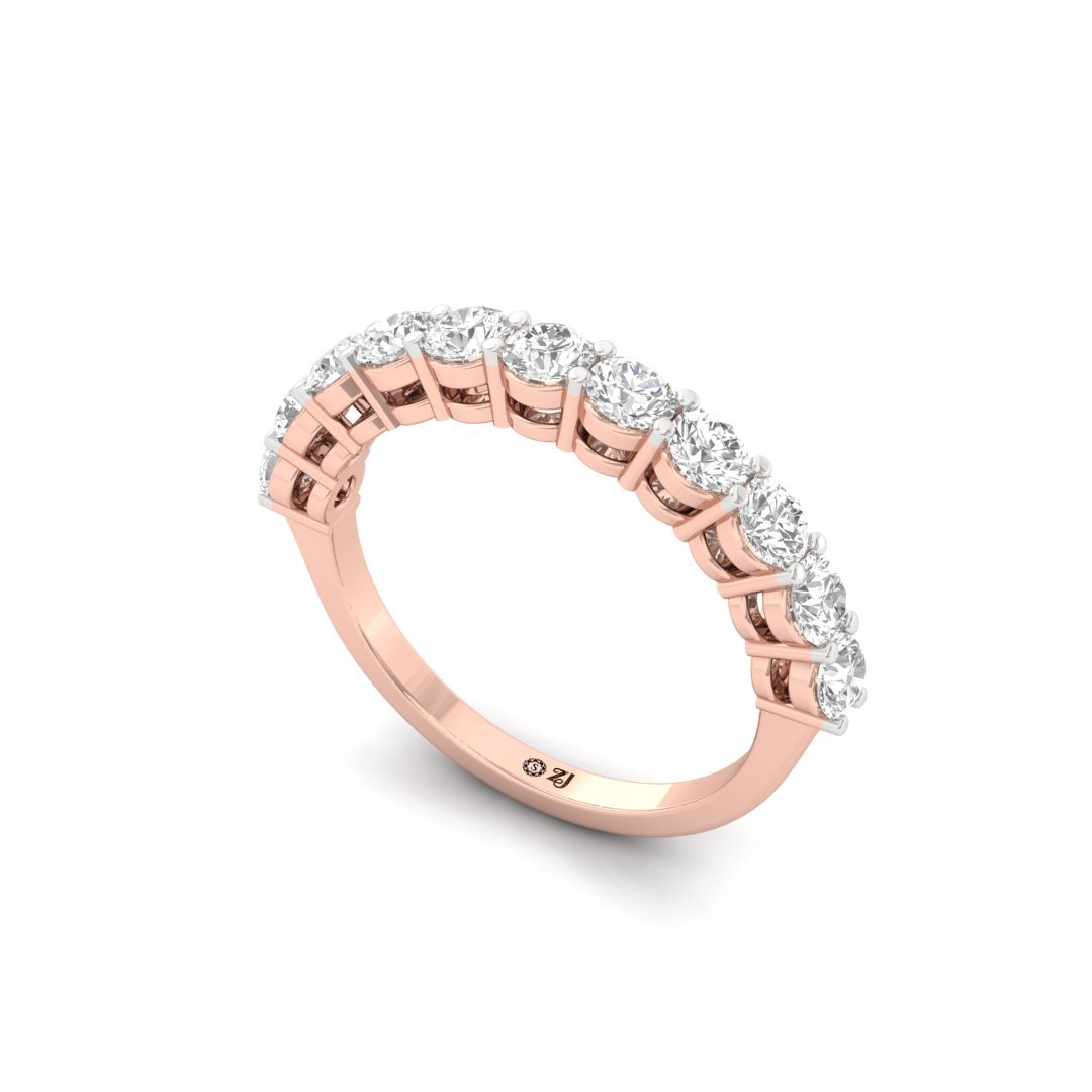 Round Diamond Eternity Band | Lab Grown Diamond | Silver | 10K | 14K | 18K - View 2