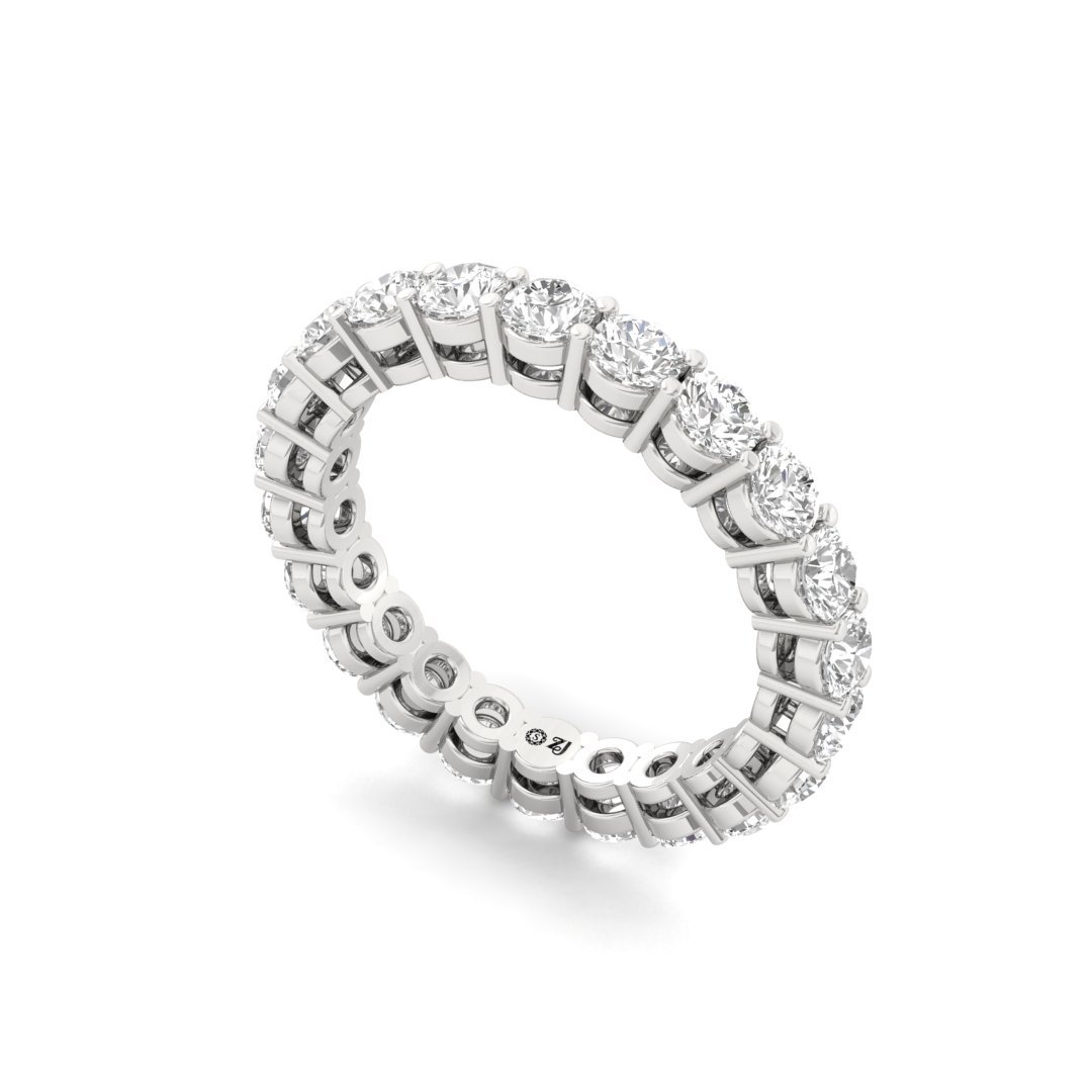 Round Diamond Eternity Band | Lab Grown Diamonds | Silver | 10K | 14K | 18K - View 2