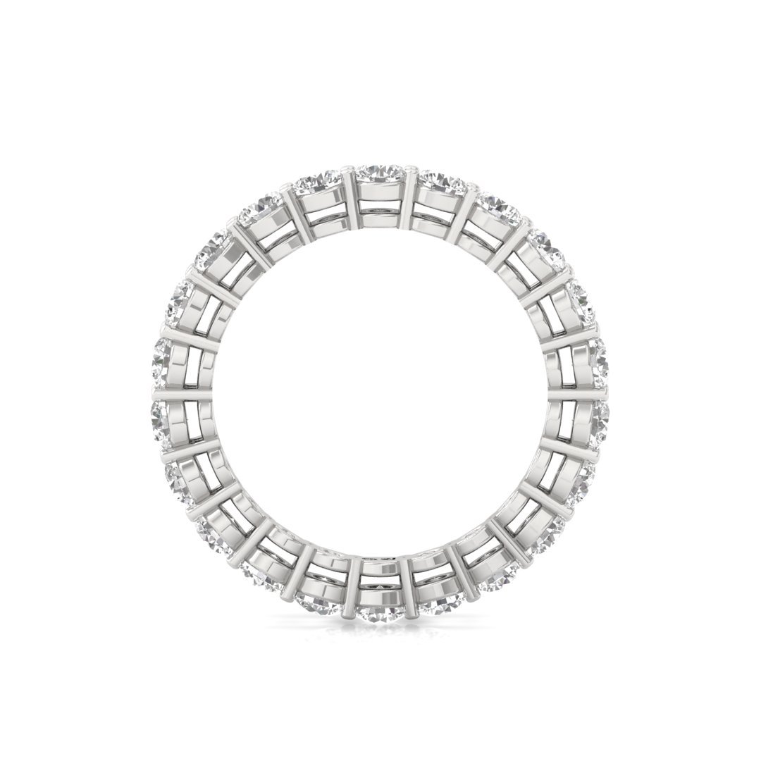 Round Diamond Eternity Band | Lab Grown Diamonds | Silver | 10K | 14K | 18K - View 3