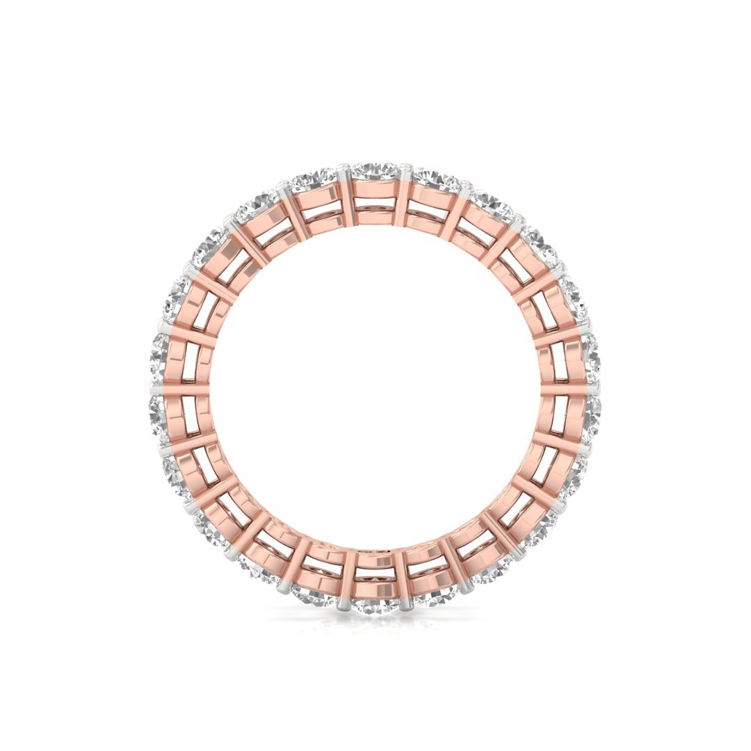 Round Diamond Eternity Band | Lab Grown Diamonds | Silver | 10K | 14K | 18K - View 3