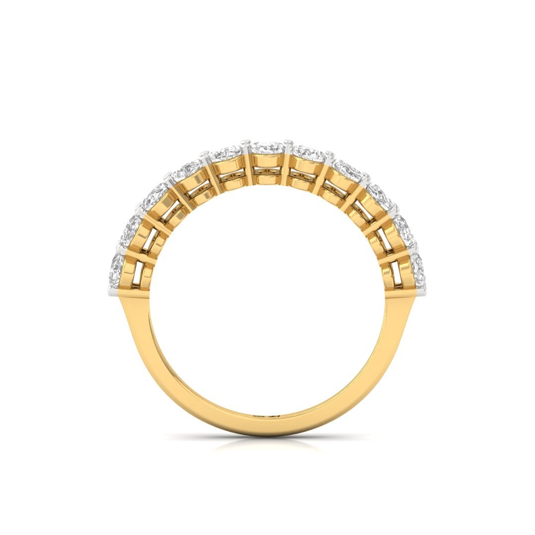 Oval Diamond Half Eternity Band | Lab Grown Diamonds | Silver | 10K | 14K | 18K - View 3