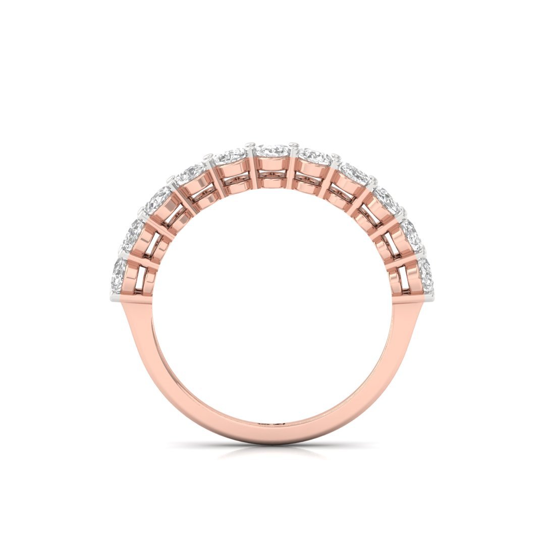 Oval Diamond Half Eternity Band | Lab Grown Diamonds | Silver | 10K | 14K | 18K - View 3