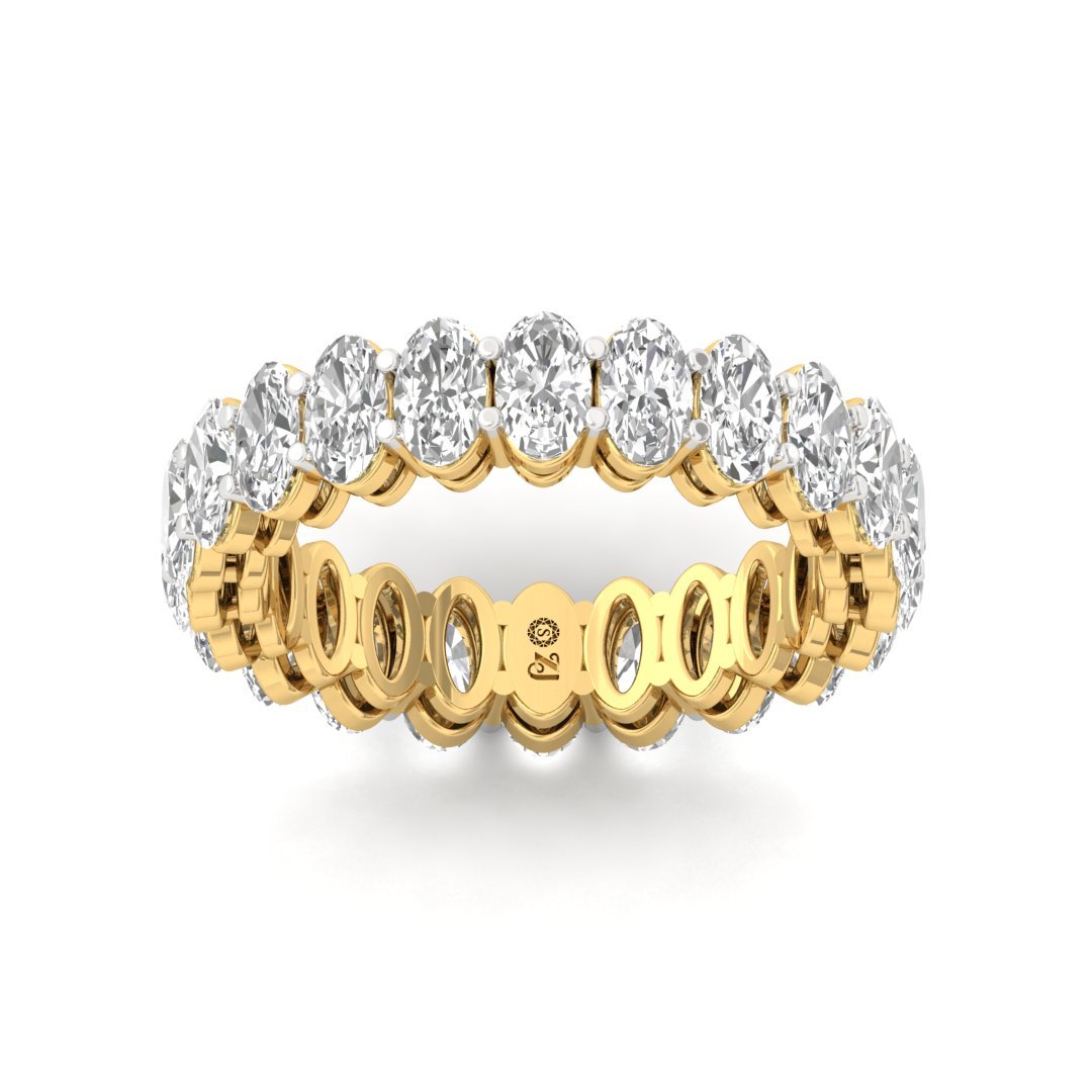 Oval Diamond Full Eternity Band | Lab Grown Diamonds | Silver | 10K | 14K | 18K - Gold Main View