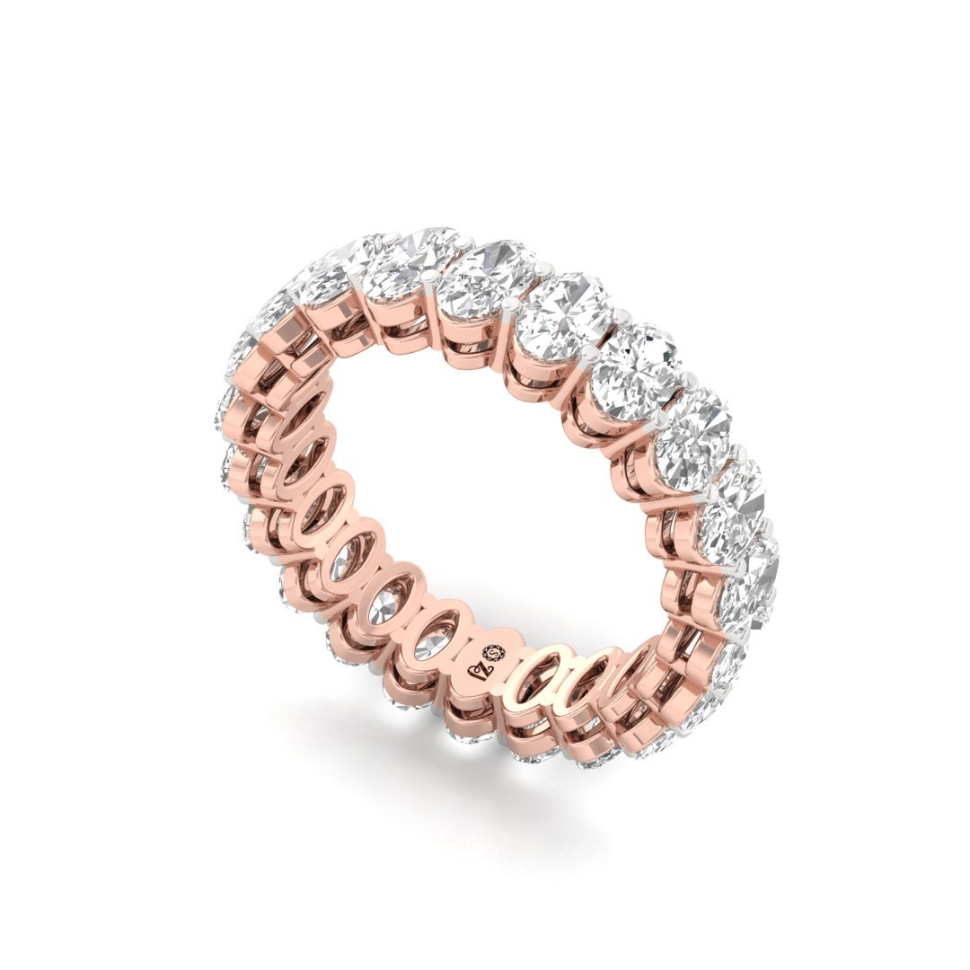 Oval Diamond Full Eternity Band | Lab Grown Diamonds | Silver | 10K | 14K | 18K - View 2