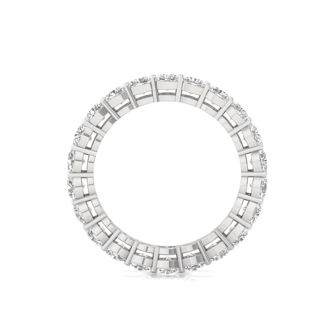 Cushion Cut Diamond Full Eternity Band | 3.08 Carat Lab Grown Diamonds | Silver | 10K | 14K | 18K - View 3